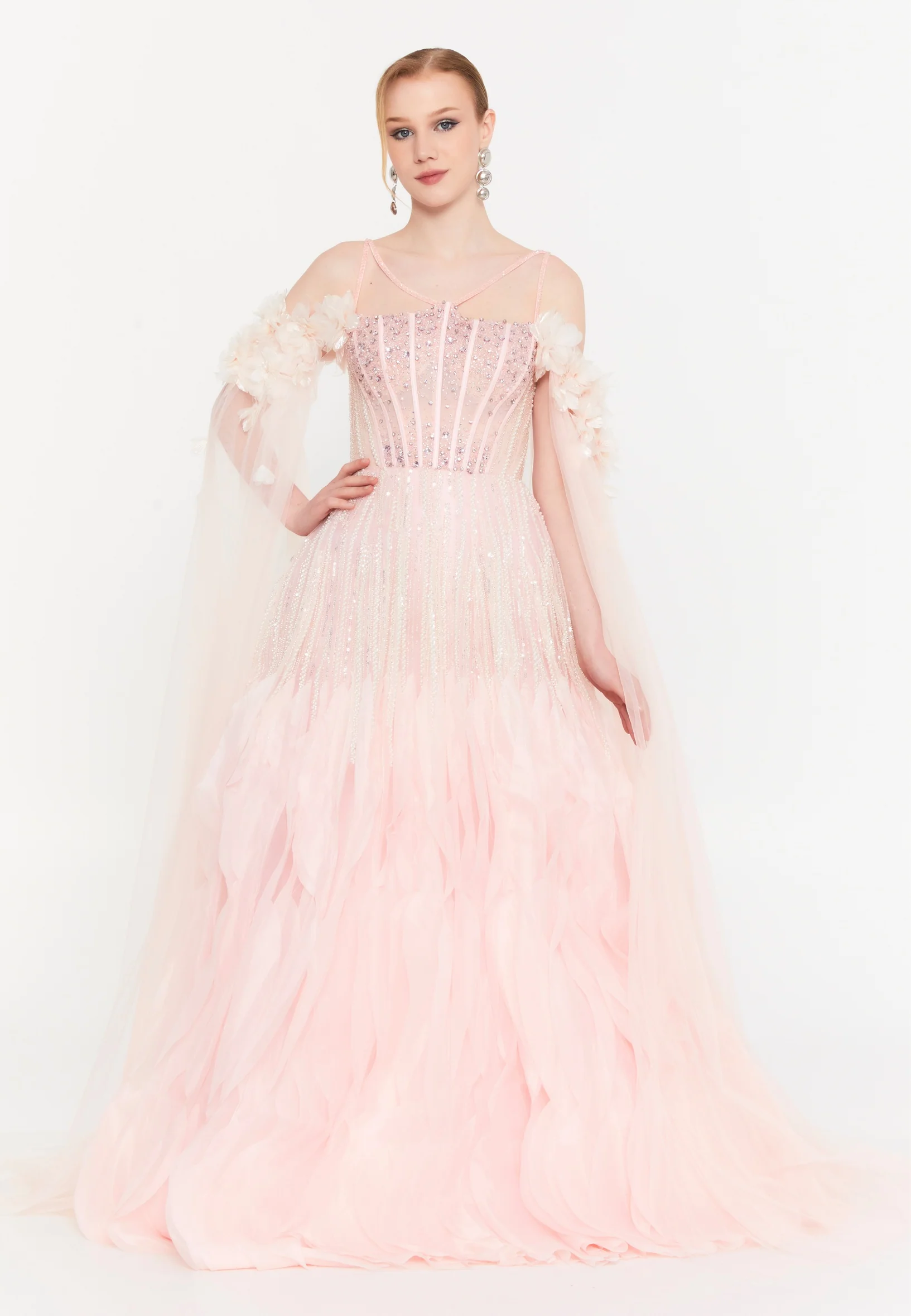 Off Shoulder Maxi Tulle A - Line Regular Prom Dress mtc91070
