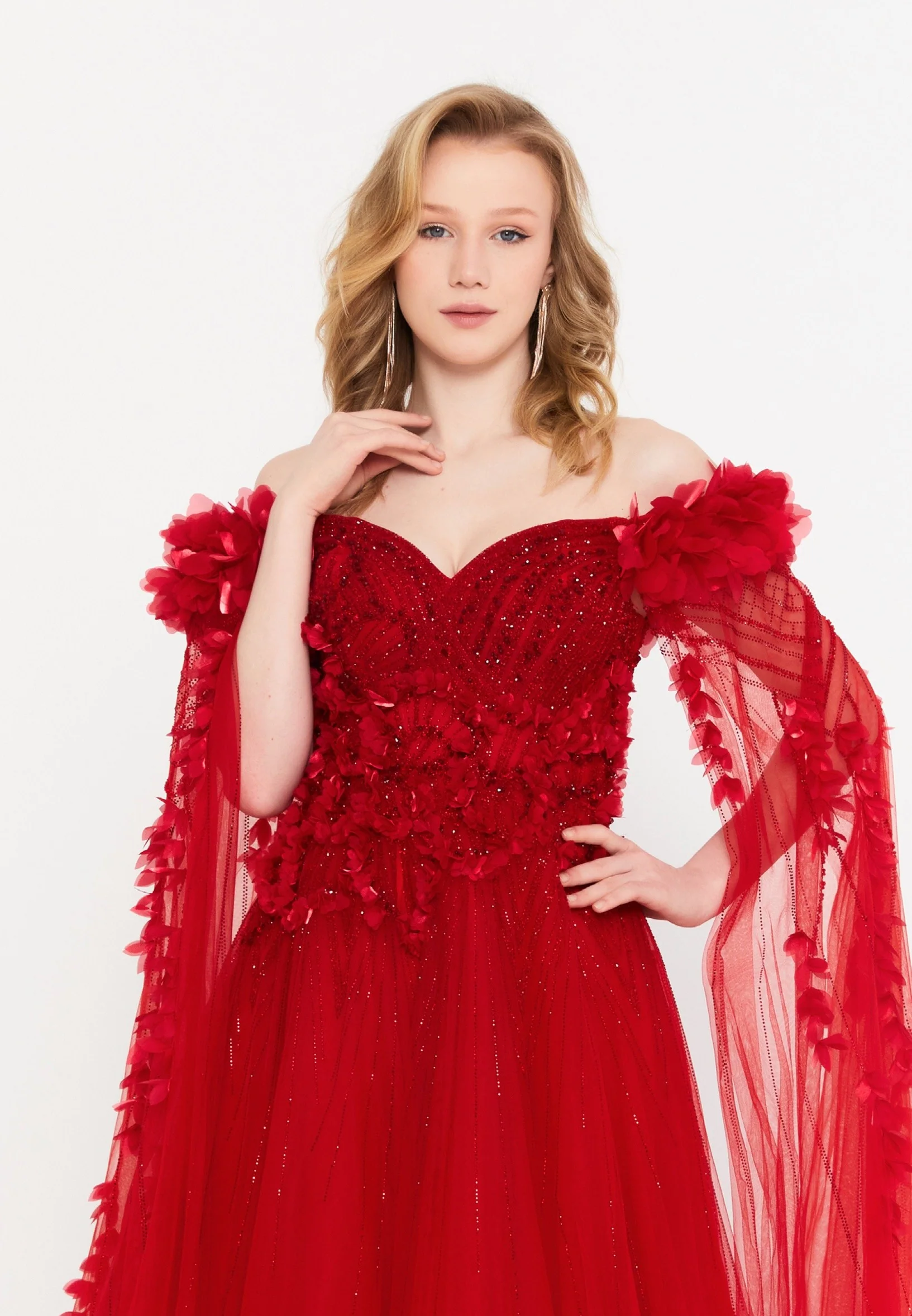 Off Shoulder Maxi Tulle A - Line Regular Prom Dress mti030116 - Image 12
