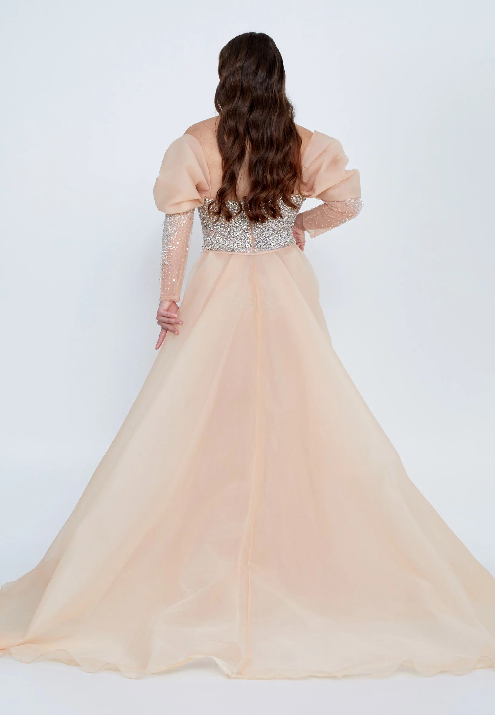 Off Shoulder Maxi Tulle A - Line Regular Prom Dress mti0701 - Image 2