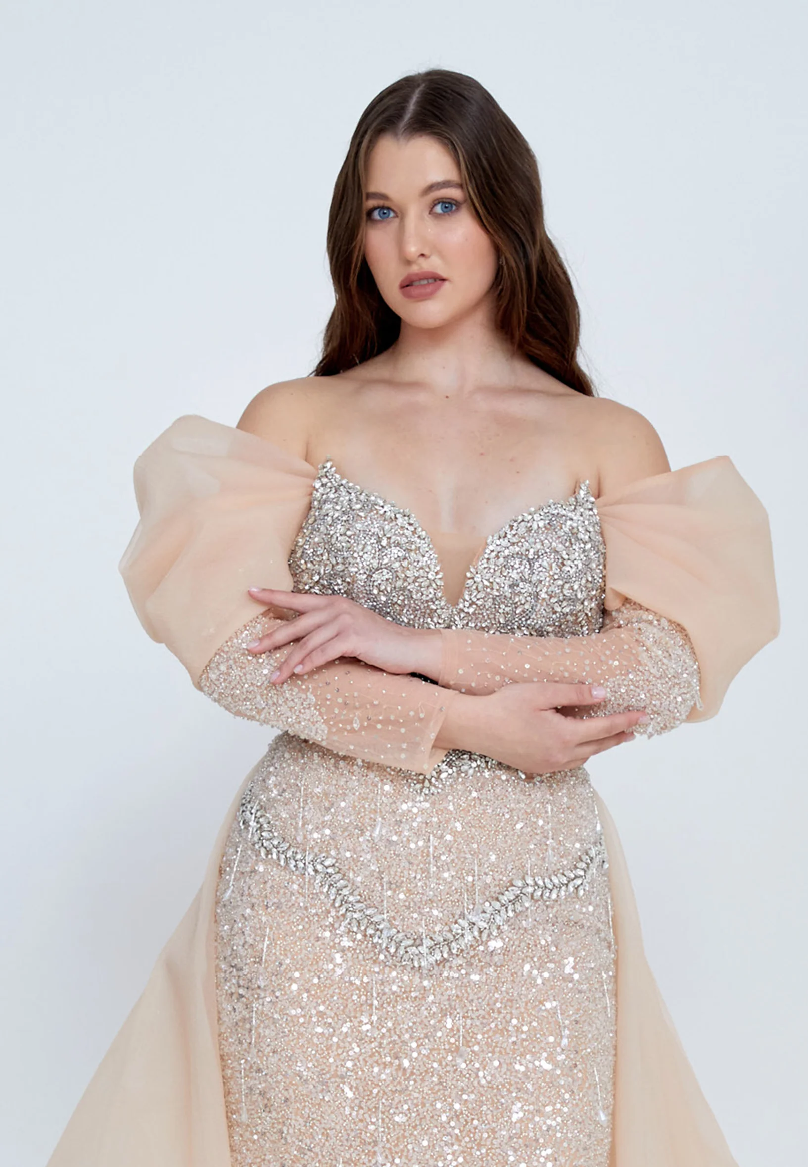 Off Shoulder Maxi Tulle A - Line Regular Prom Dress mti0701 - Image 4