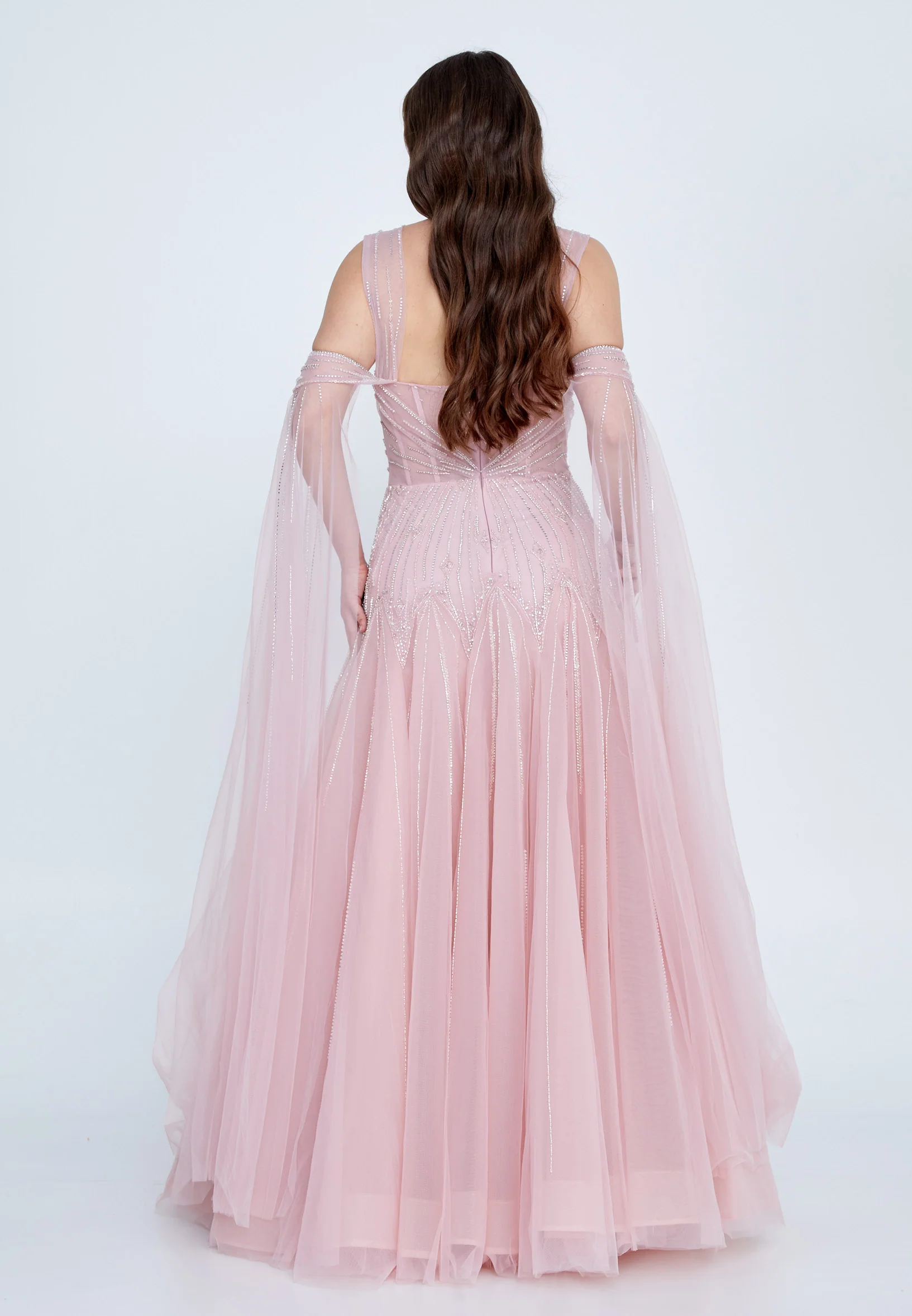 Off Shoulder Maxi Tulle A - Line Regular Prom Dress mti0705 - Image 10