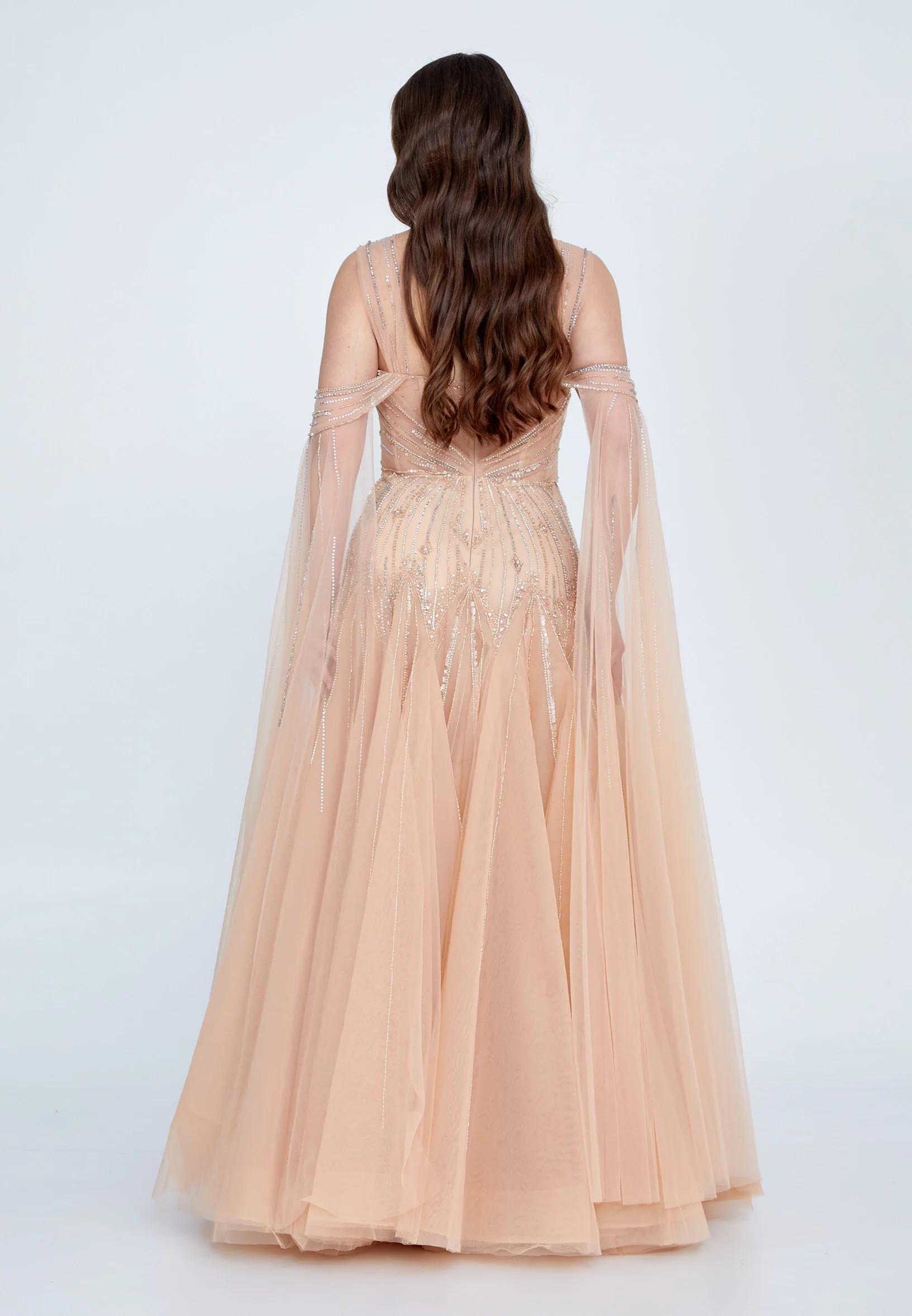 Off Shoulder Maxi Tulle A - Line Regular Prom Dress mti0705 - Image 2