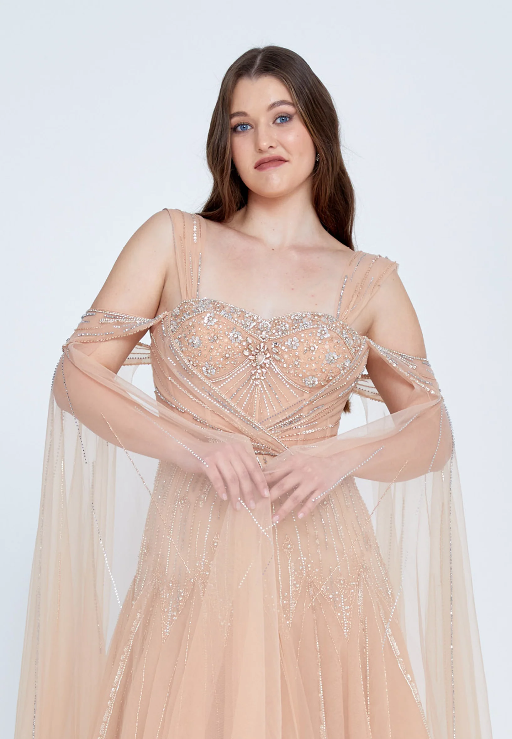 Off Shoulder Maxi Tulle A - Line Regular Prom Dress mti0705 - Image 4