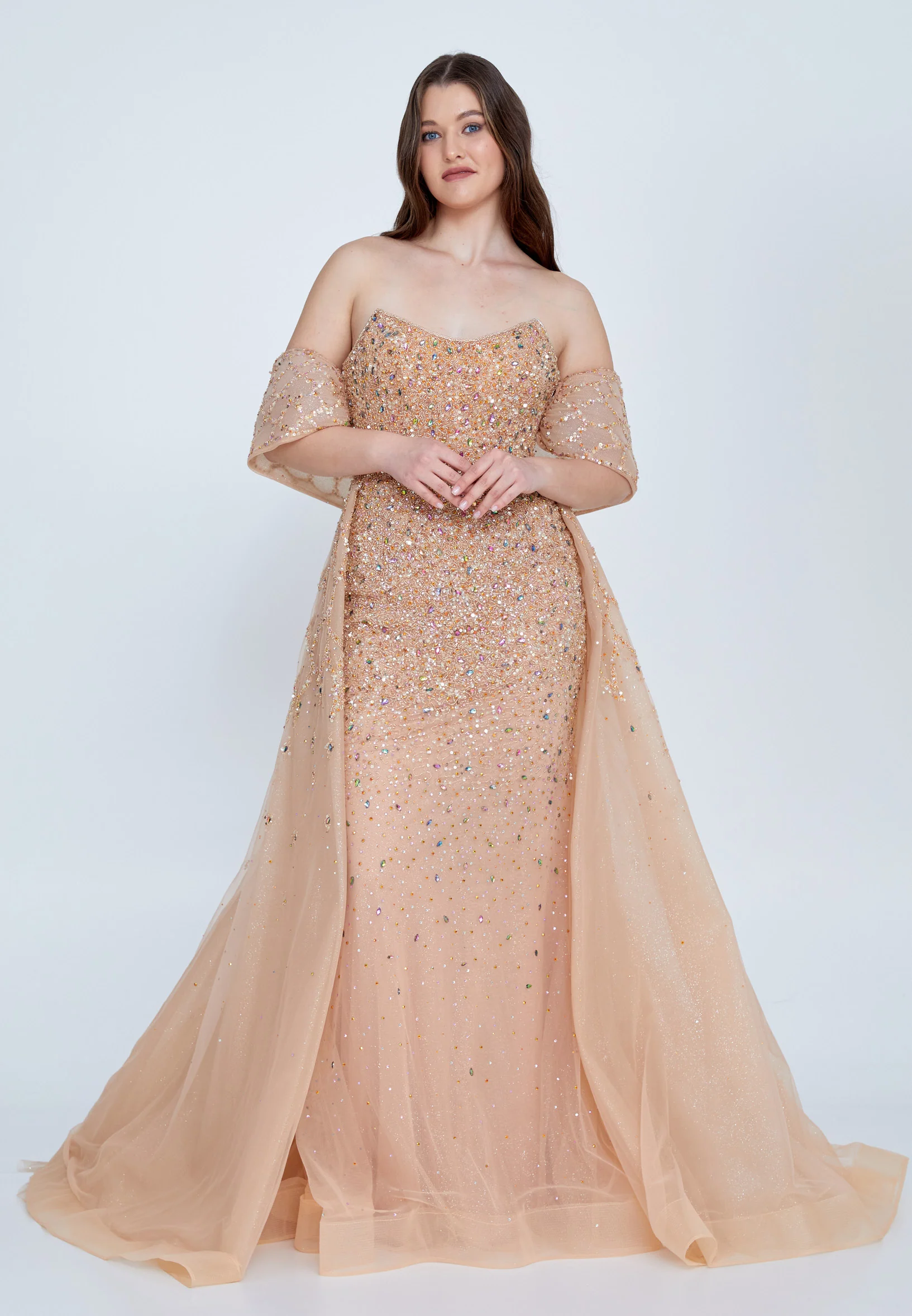 Off Shoulder Maxi Tulle A - Line Regular Prom Dress mti0710