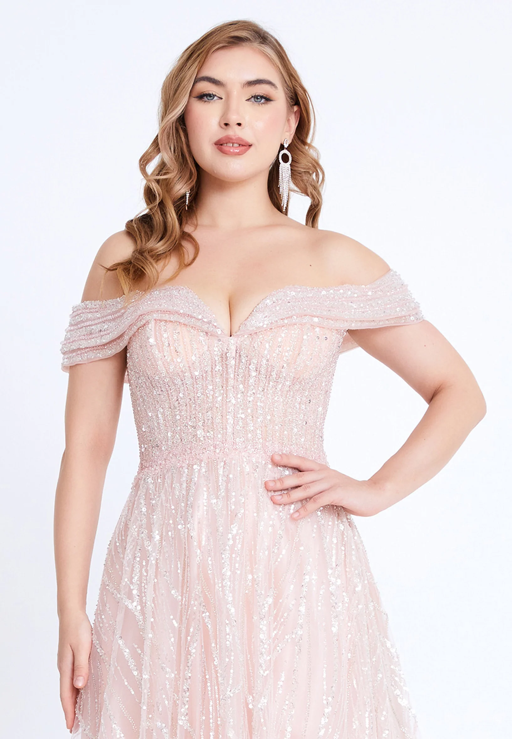 Off Shoulder Maxi Tulle A - Line Regular Prom Dress mti1040 - Image 8