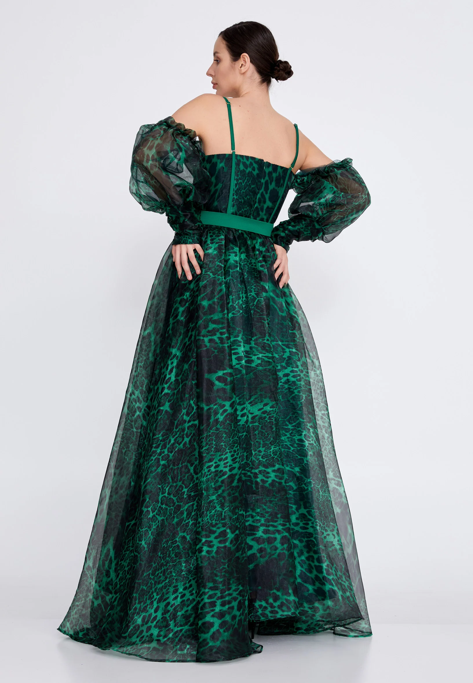 Off Shoulder Maxi Tulle A - Line Regular Prom Dress mtn2205 - Image 10
