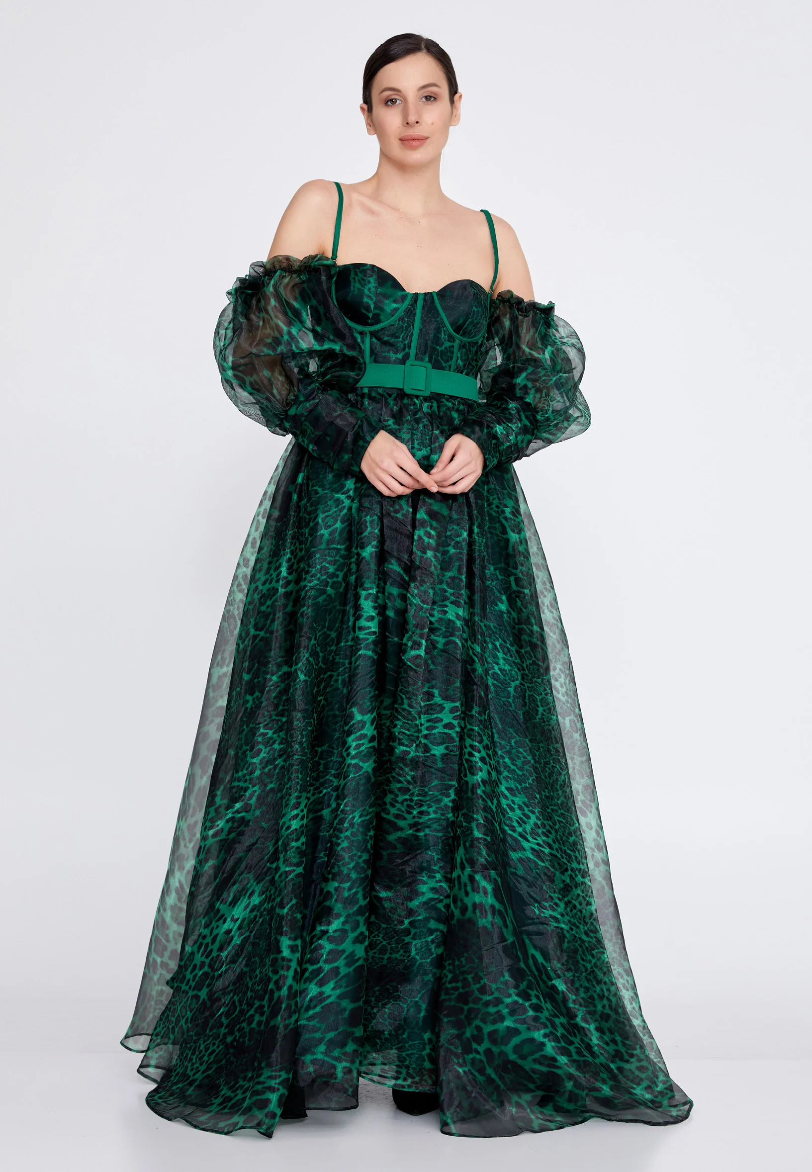 Off Shoulder Maxi Tulle A - Line Regular Prom Dress mtn2205 - Image 9