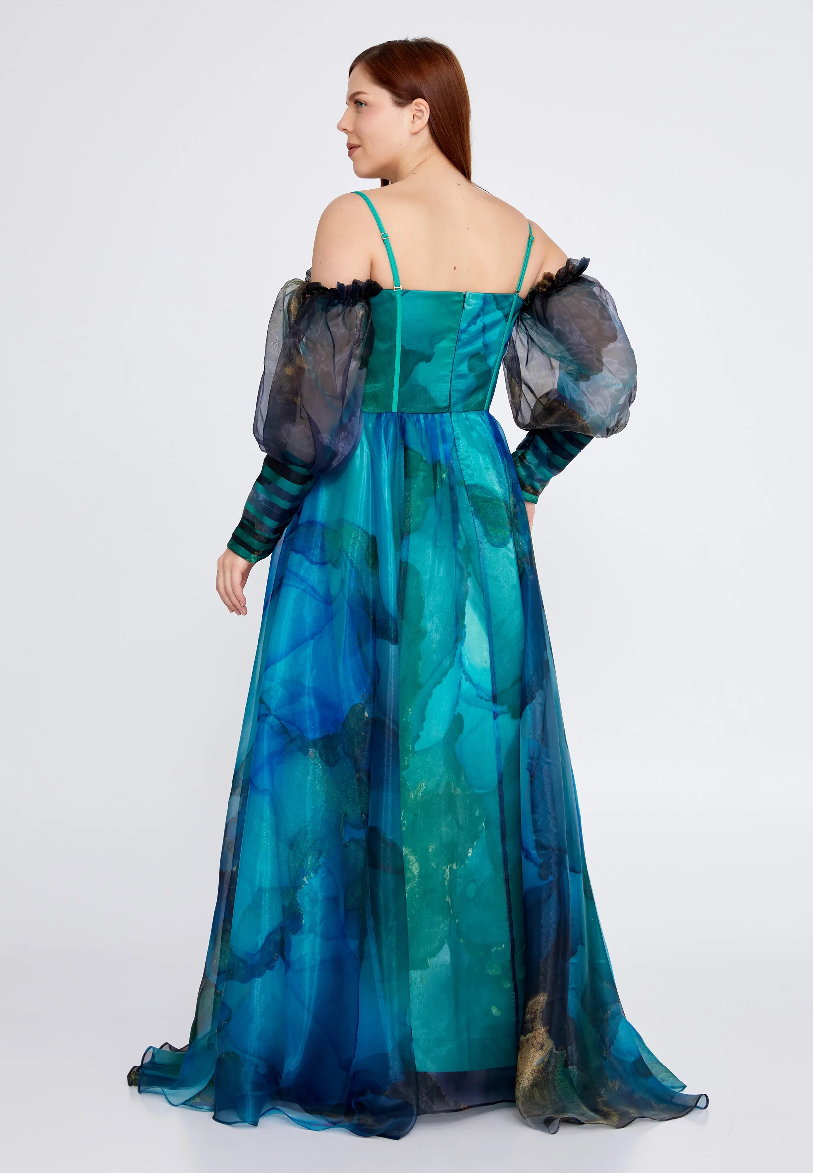 Off Shoulder Maxi Tulle A - Line Regular Prom Dress mtn2278-1 - Image 2