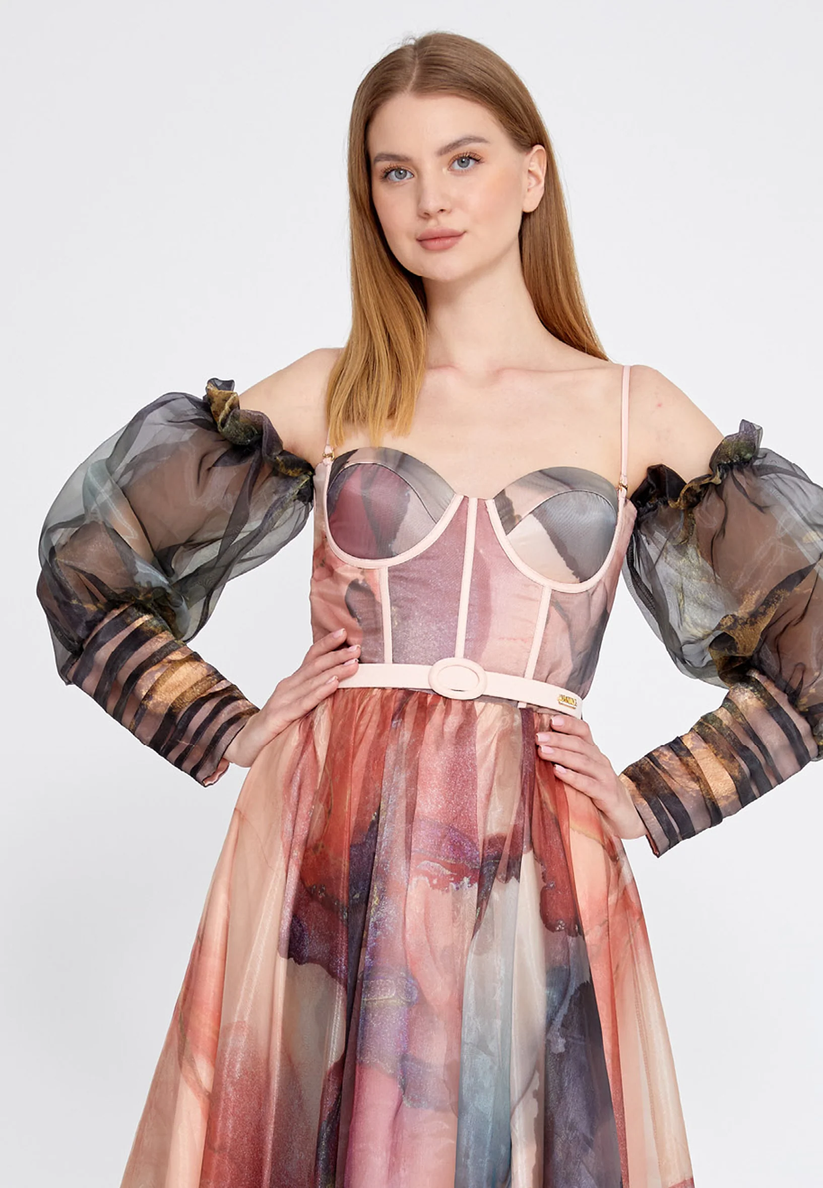 Off Shoulder Maxi Tulle A - Line Regular Prom Dress mtn2278 - Image 12