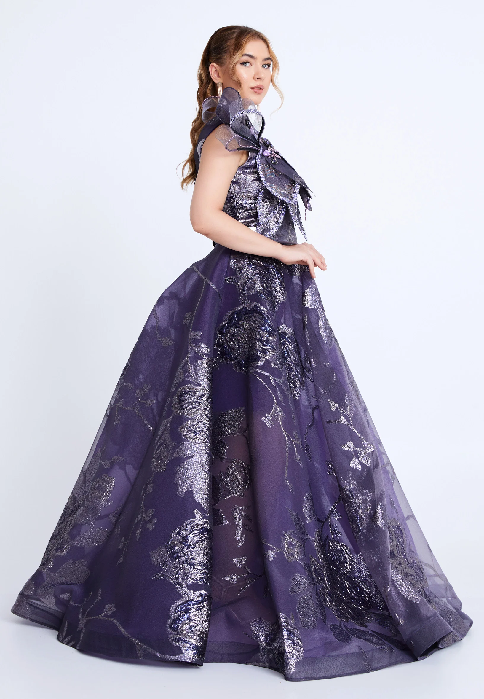 Off Shoulder Maxi Tulle A - Line Regular Prom Dress mtn88192 - Image 11