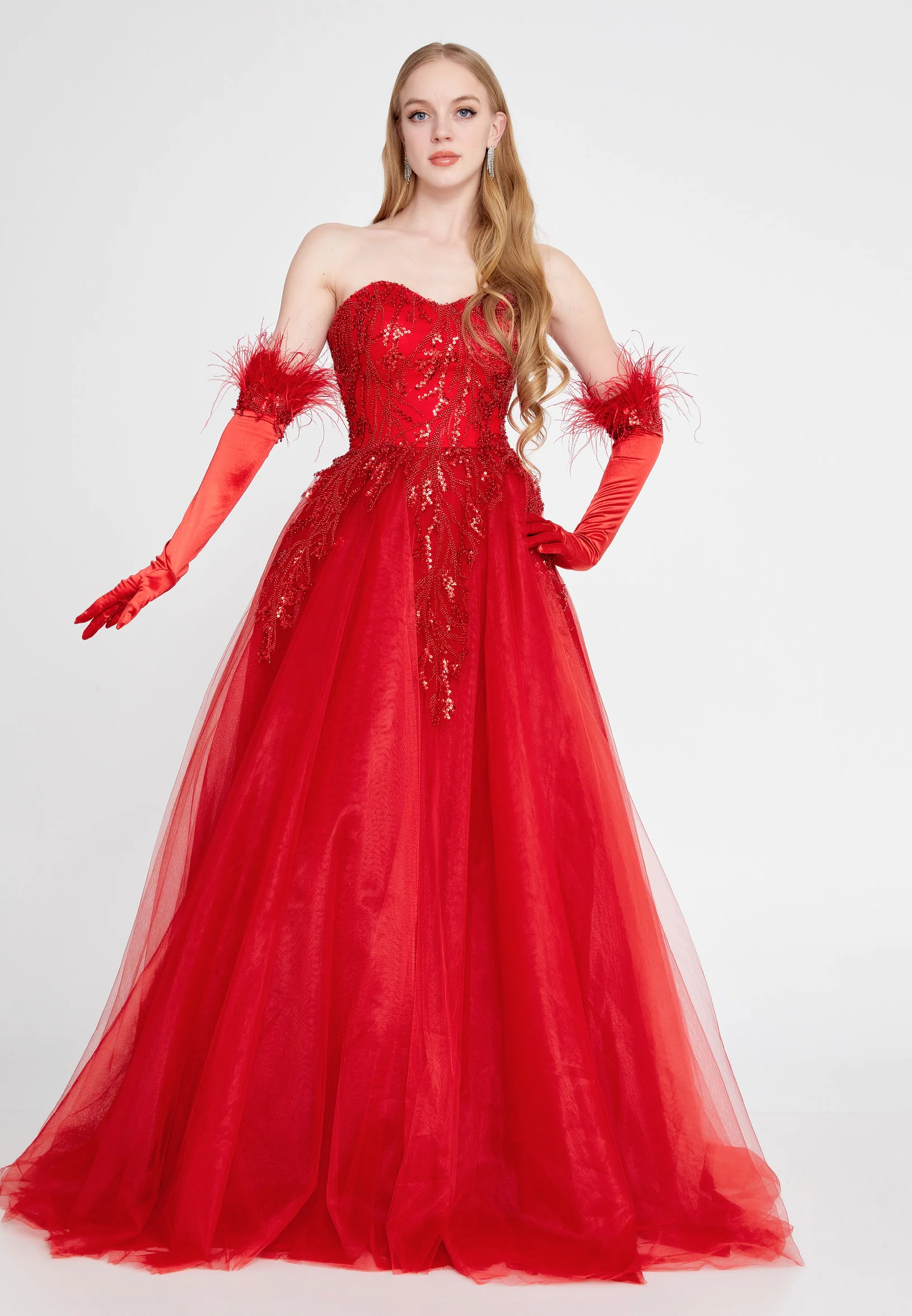 Off Shoulder Maxi Tulle A - Line Regular Prom Dress omn439