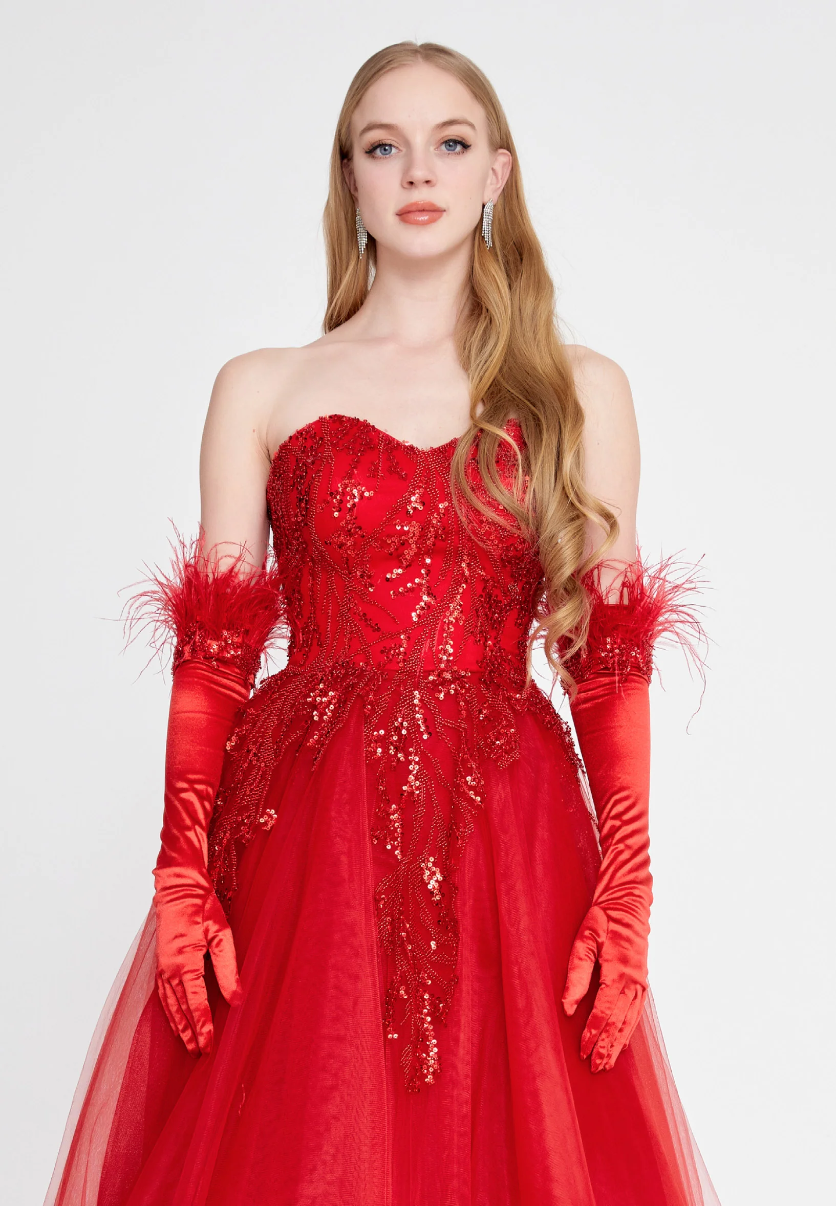 Off Shoulder Maxi Tulle A - Line Regular Prom Dress omn439 - Image 5