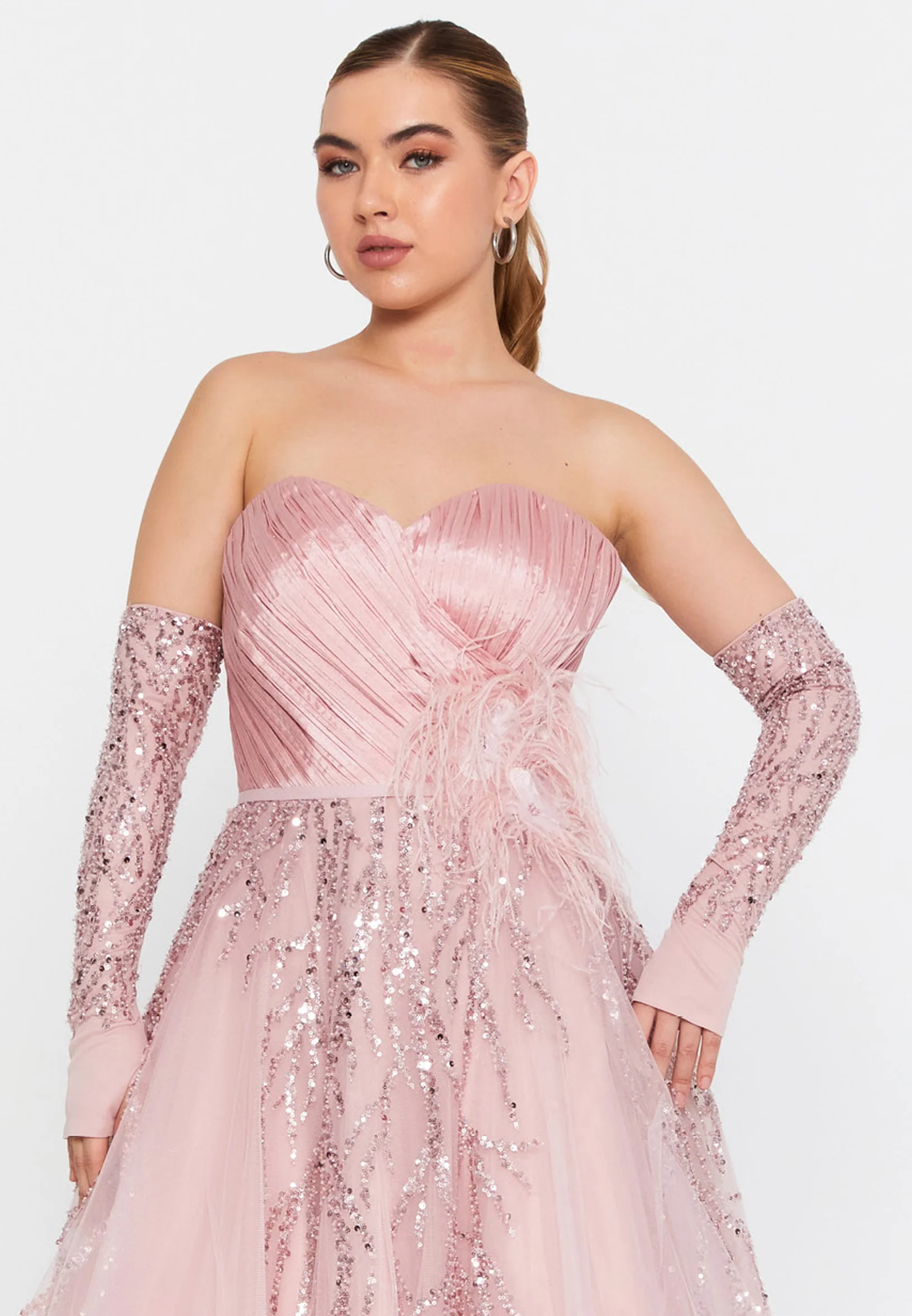 Off Shoulder Maxi Tulle A - Line Regular Prom Dress omn602 - Image 8