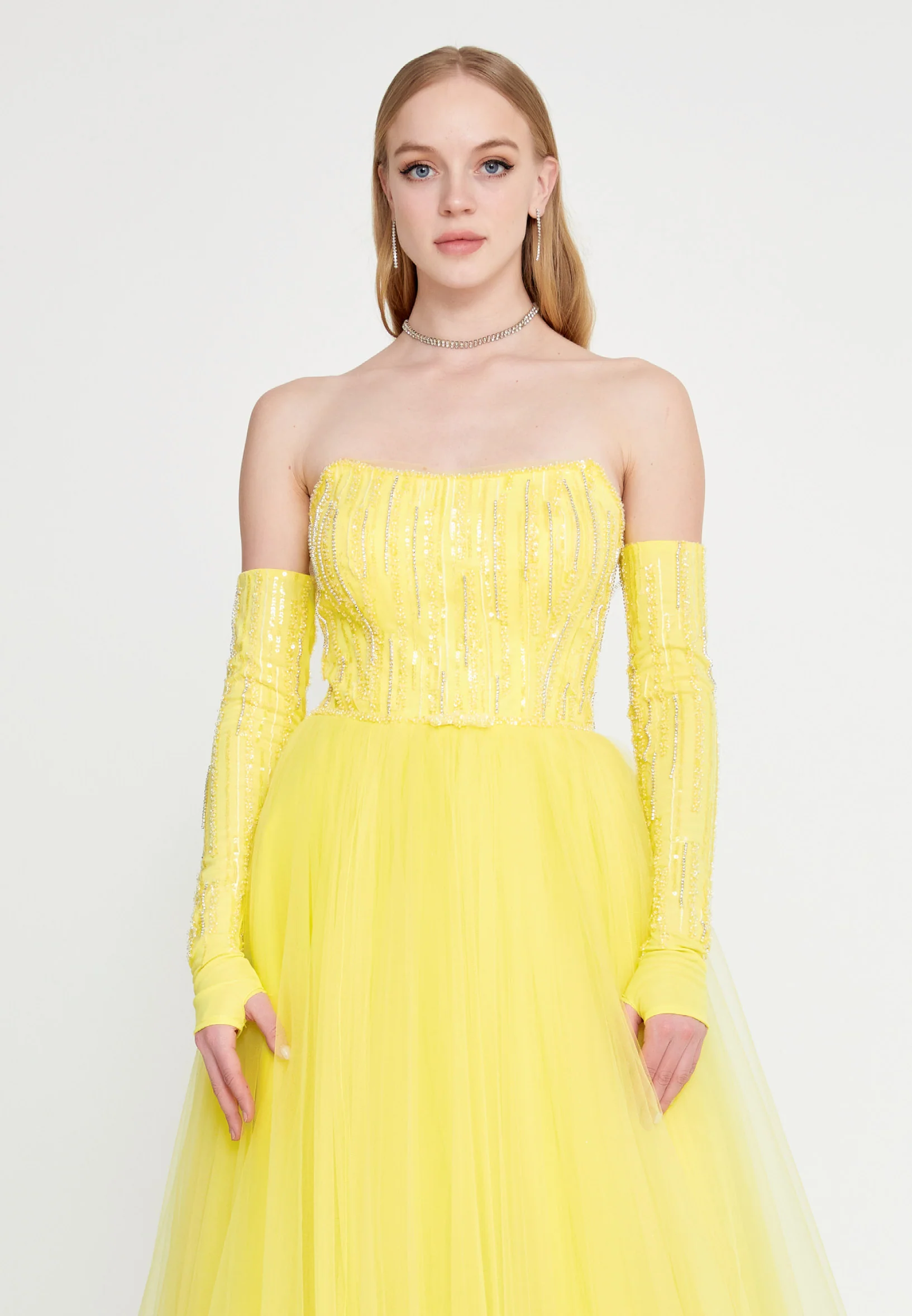 Off Shoulder Maxi Tulle A - Line Regular Prom Dress omn666 - Image 15