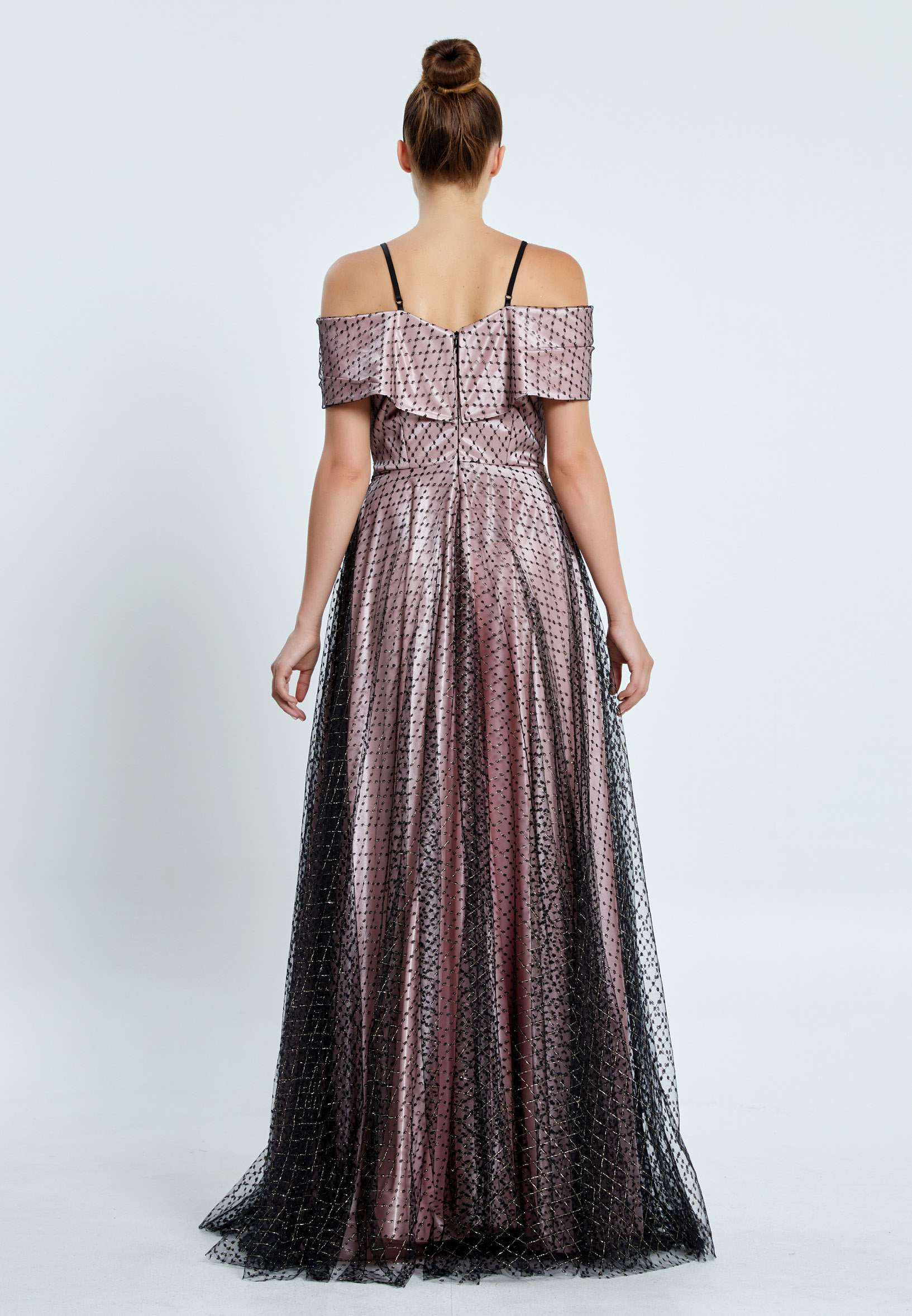 Off Shoulder Maxi Tulle A - Line Regular Prom Dress pnl7032 - Image 22