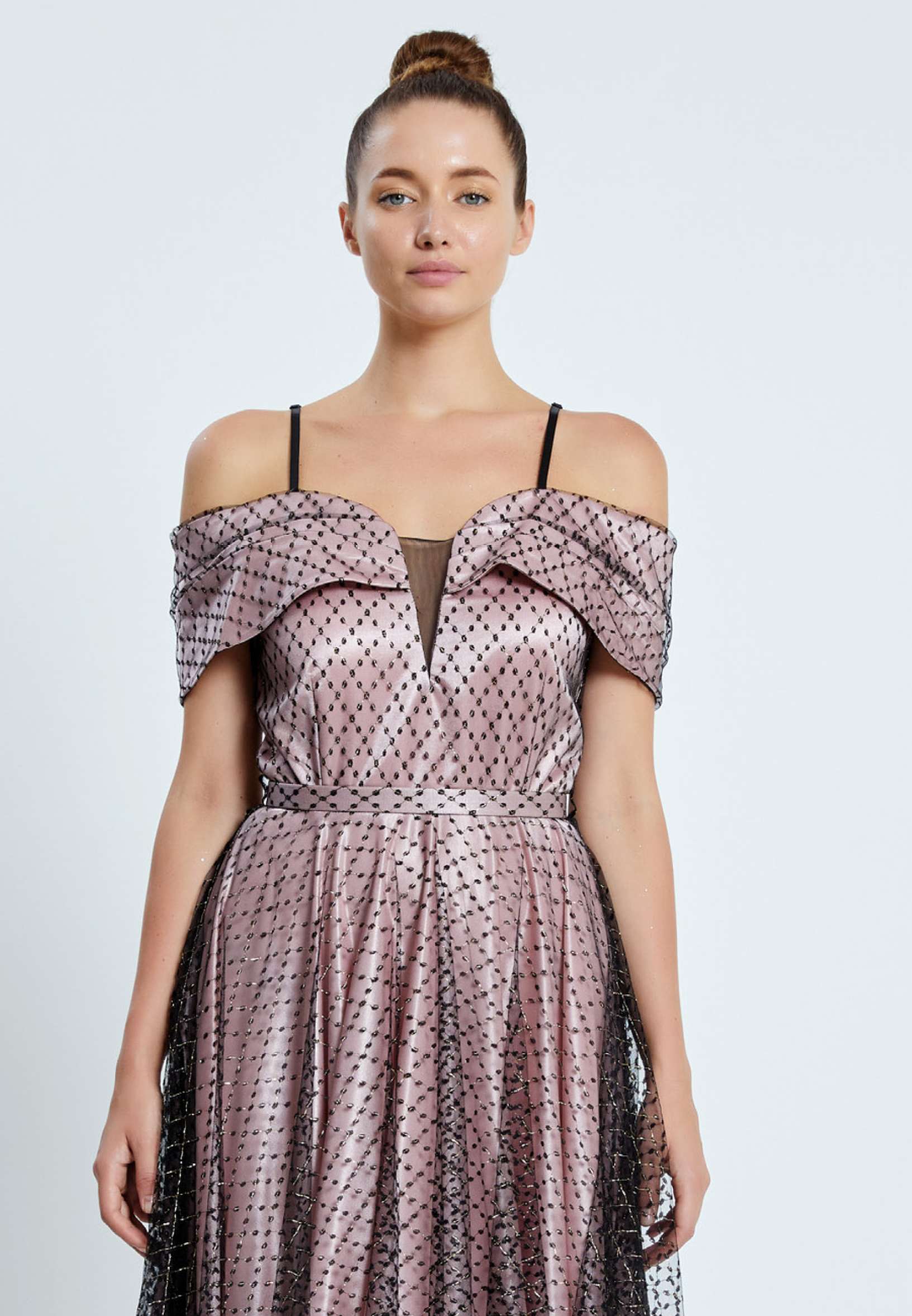 Off Shoulder Maxi Tulle A - Line Regular Prom Dress pnl7032 - Image 24