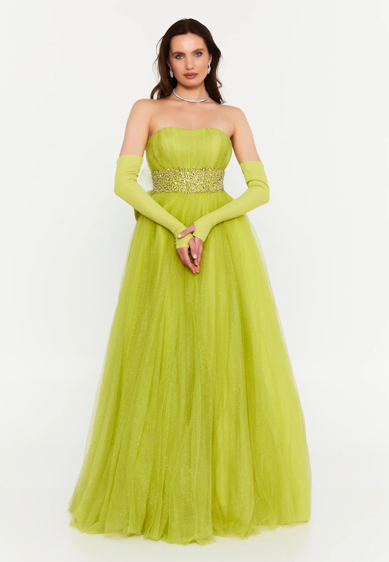 Off Shoulder Maxi Tulle A - Line Regular Prom Dress prl775