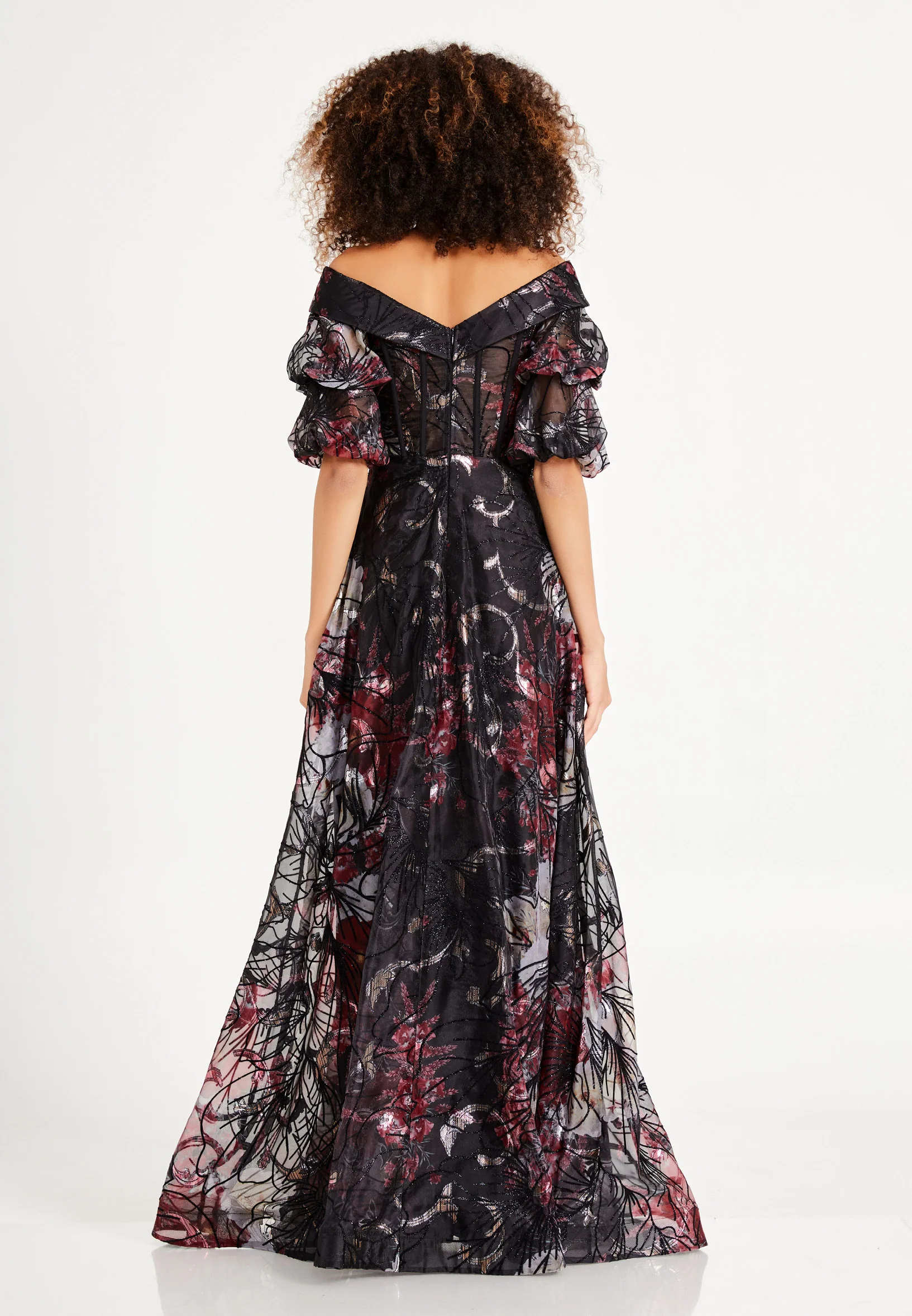 Off Shoulder Maxi Tulle A - Line Regular Prom Dress rmn3030 - Image 2