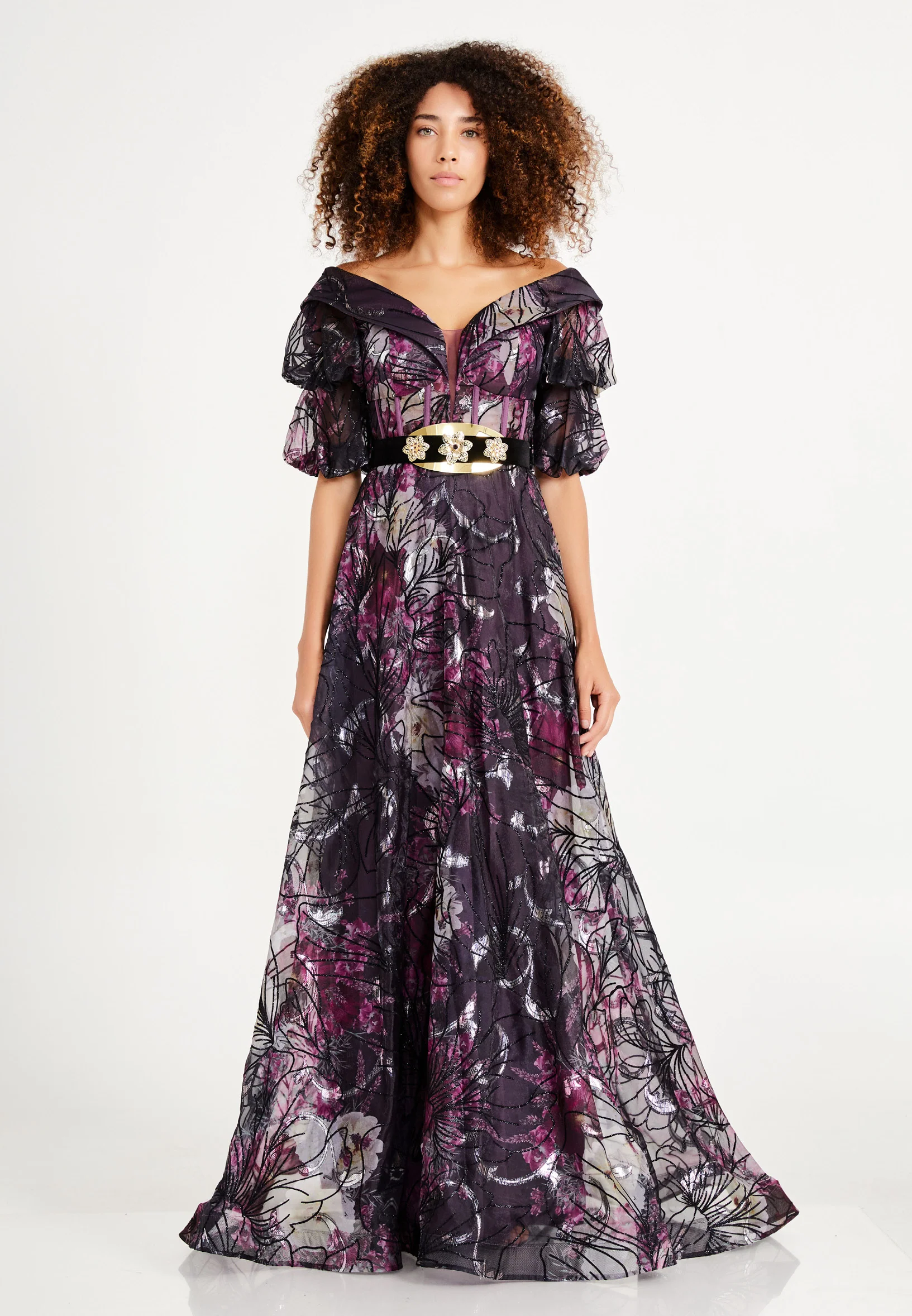 Off Shoulder Maxi Tulle A - Line Regular Prom Dress rmn3030 - Image 5