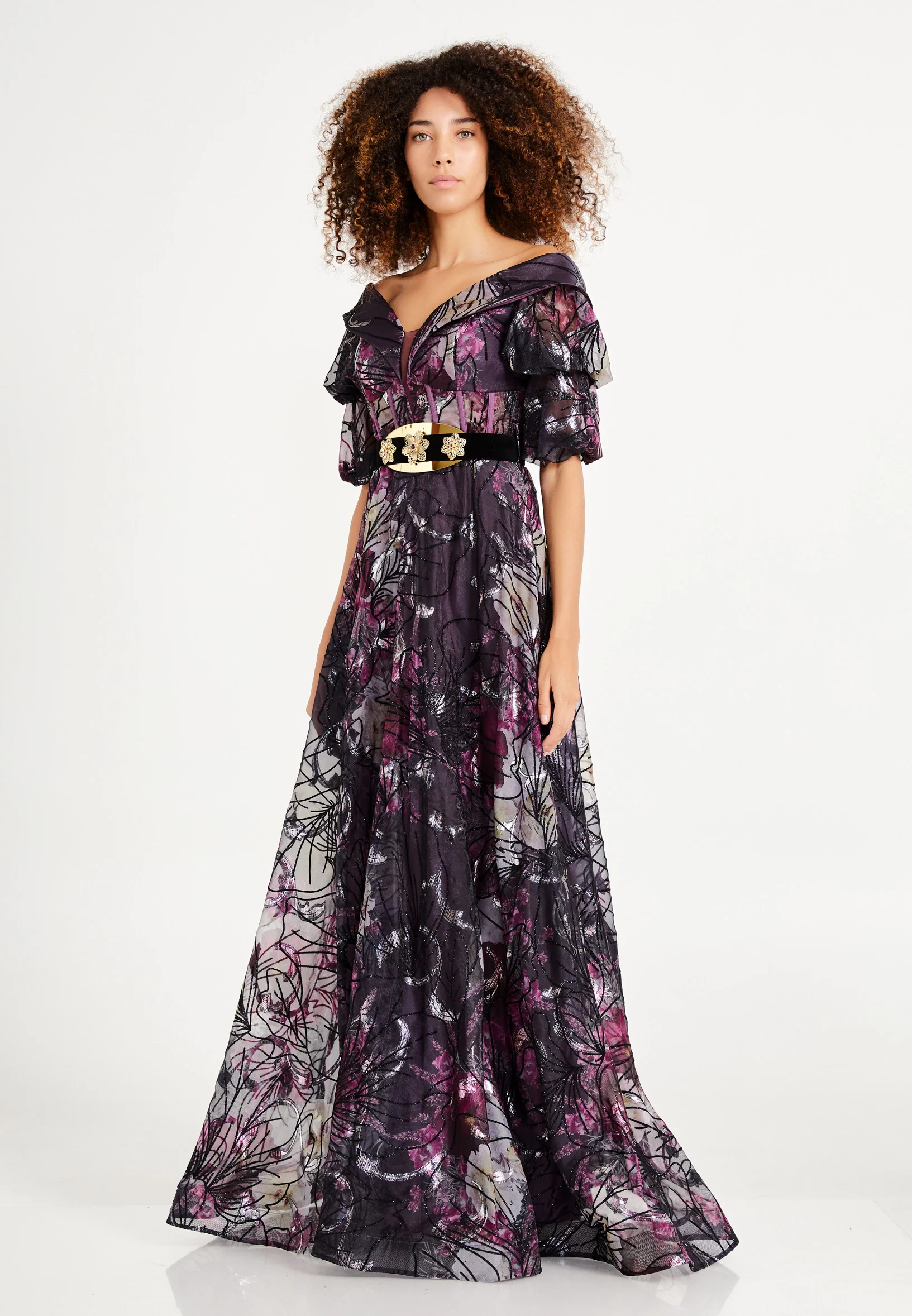 Off Shoulder Maxi Tulle A - Line Regular Prom Dress rmn3030 - Image 7