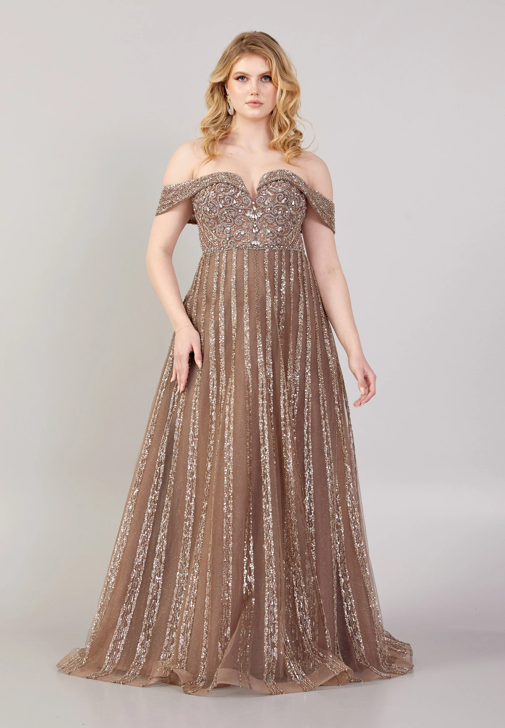 Off Shoulder Maxi Tulle A - Line Regular Wedding Guest Dress mti030110