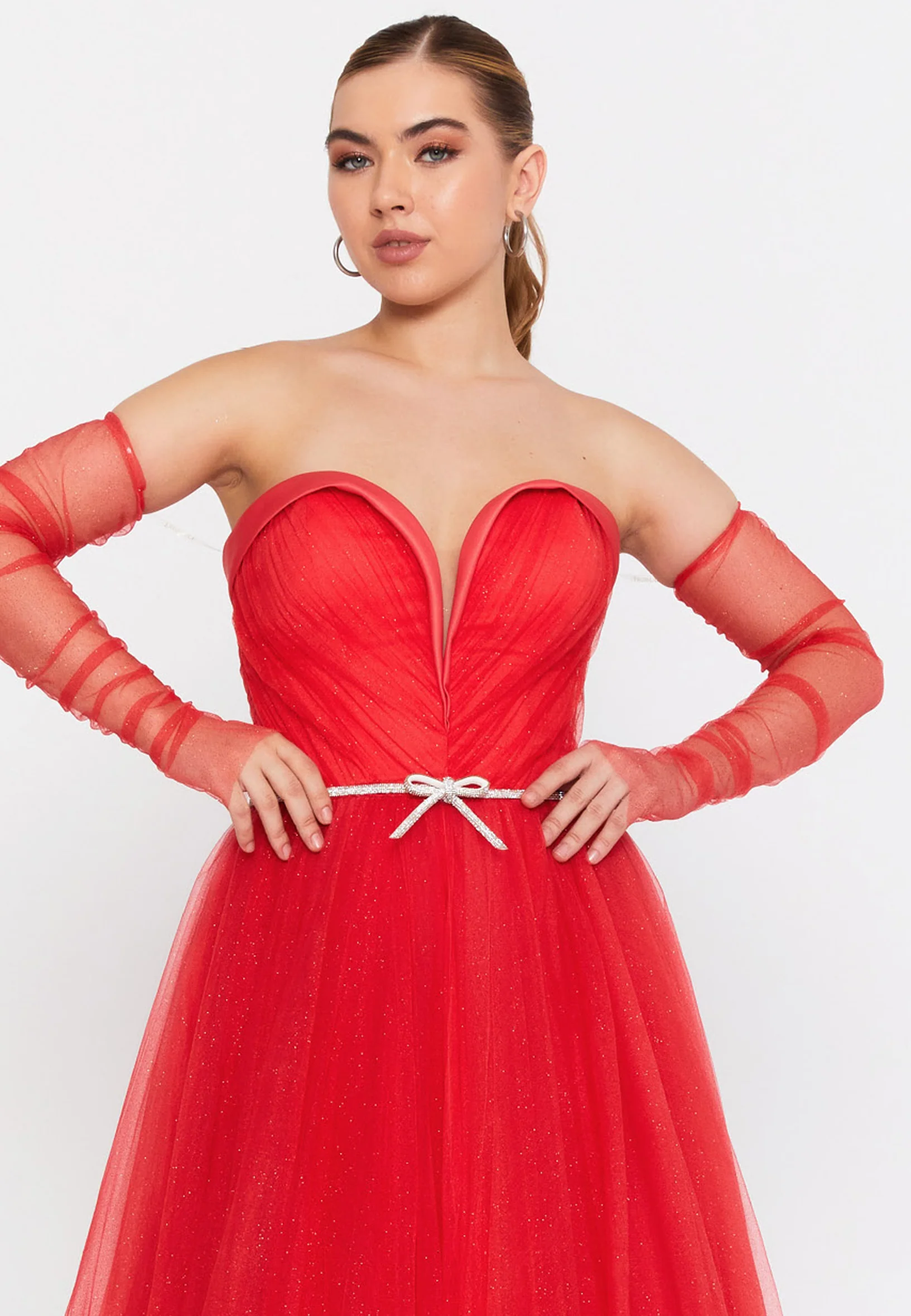 Off Shoulder Maxi Tulle A - Line Regular Prom Dress prl701 - Image 4