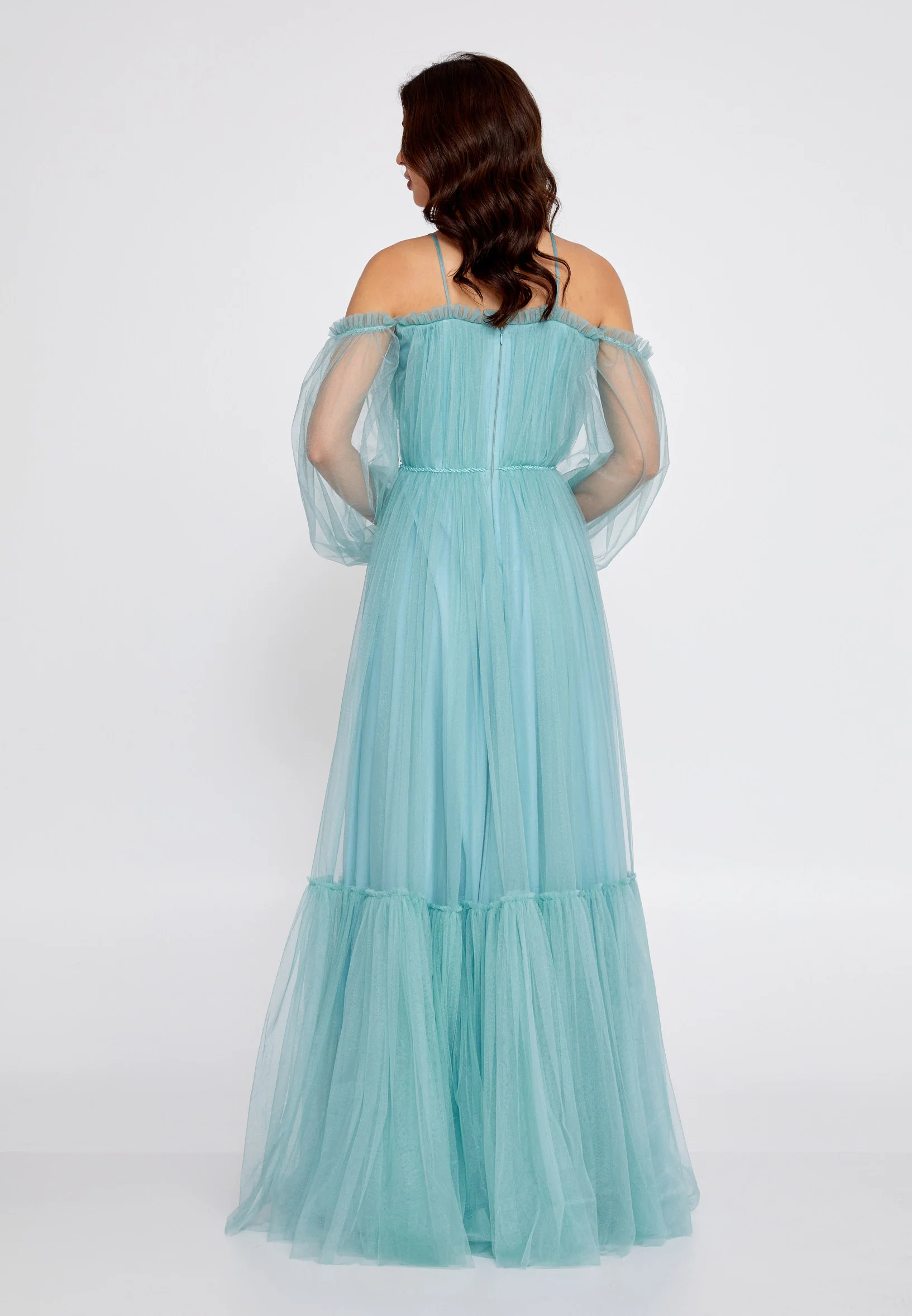 Off Shoulder Maxi Tulle A - Line Regular Wedding Guest Dress rmn2957 - Image 54