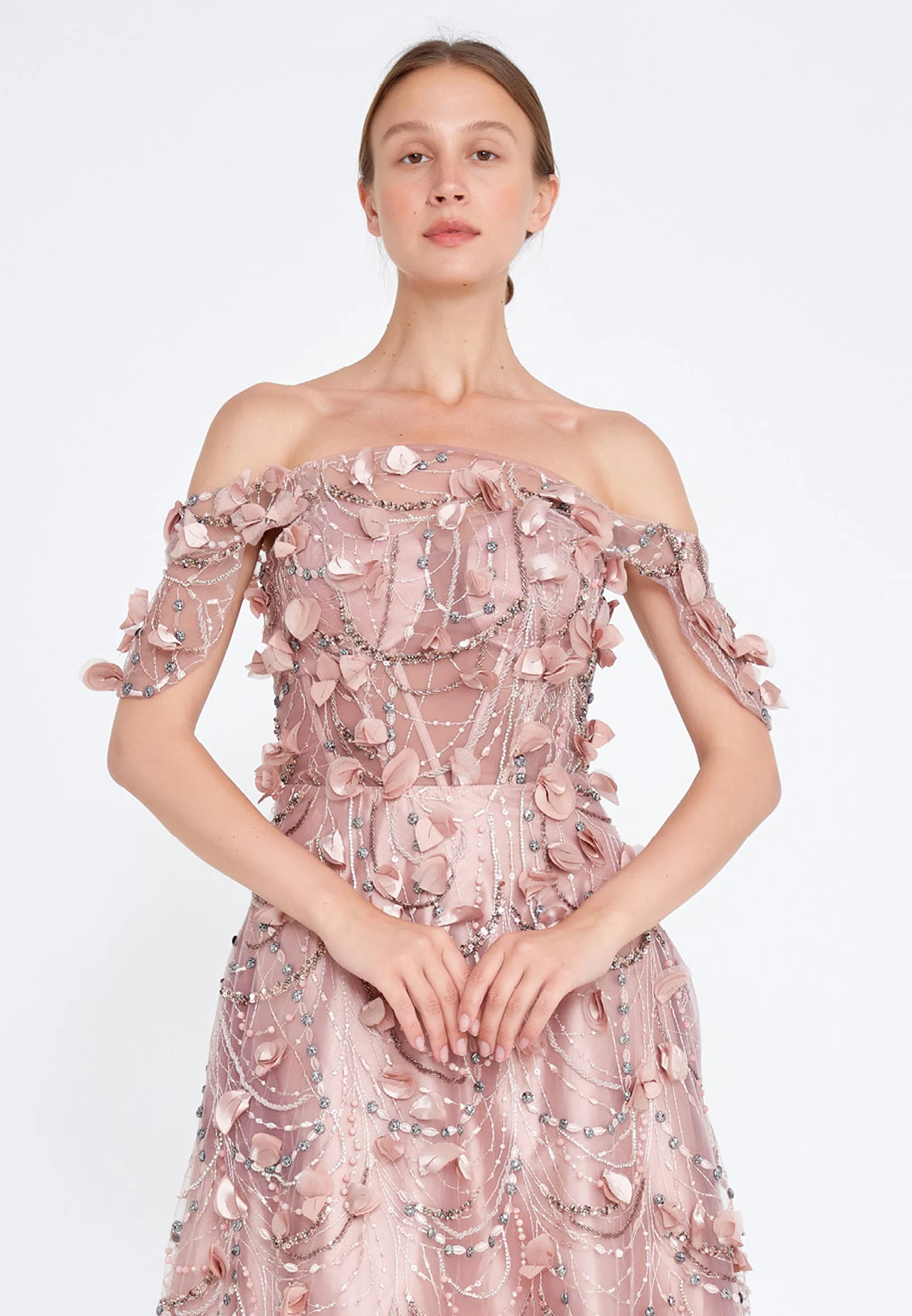 Off Shoulder Maxi Tulle Gown Regular Prom Dress knz3029 - Image 12