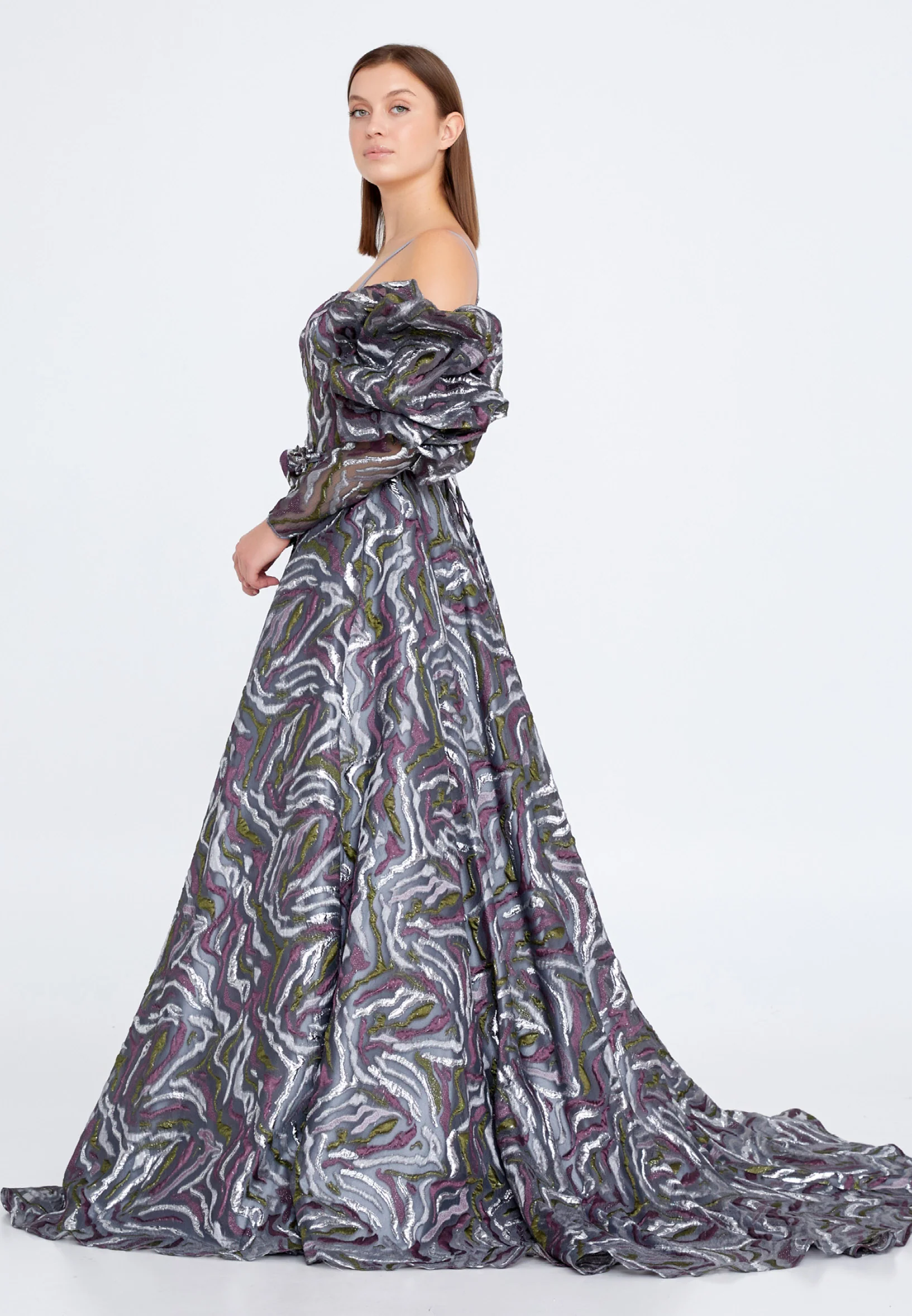 Off Shoulder Maxi Tulle Gown Regular Prom Dress knz3086 - Image 7