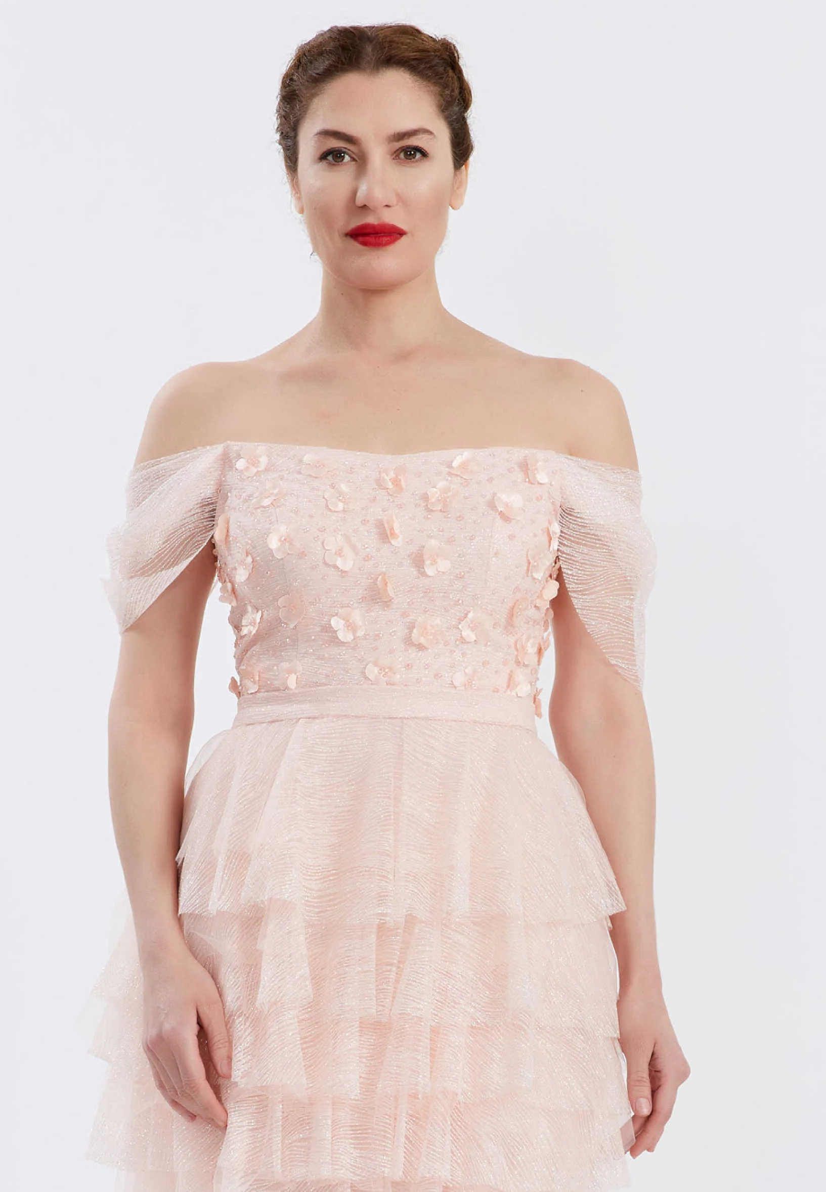 Off Shoulder Maxi Tulle Gown Regular Prom Dress ppl00585 - Image 12