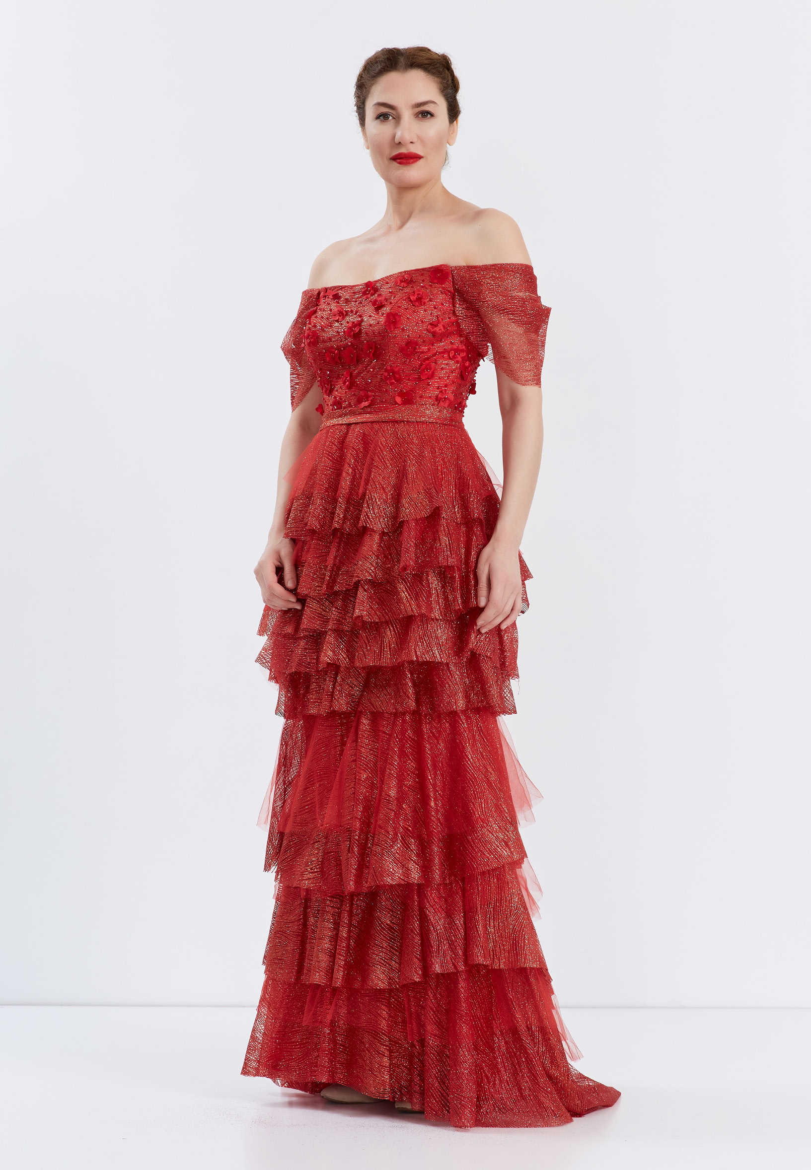Off Shoulder Maxi Tulle Gown Regular Prom Dress ppl00585 - Image 15