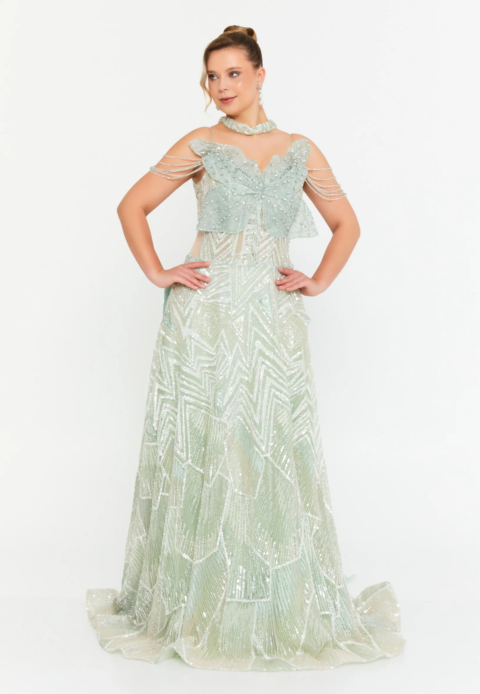 Off Shoulder Maxi Tulle Mermaid Regular Prom Dress mtc04-33