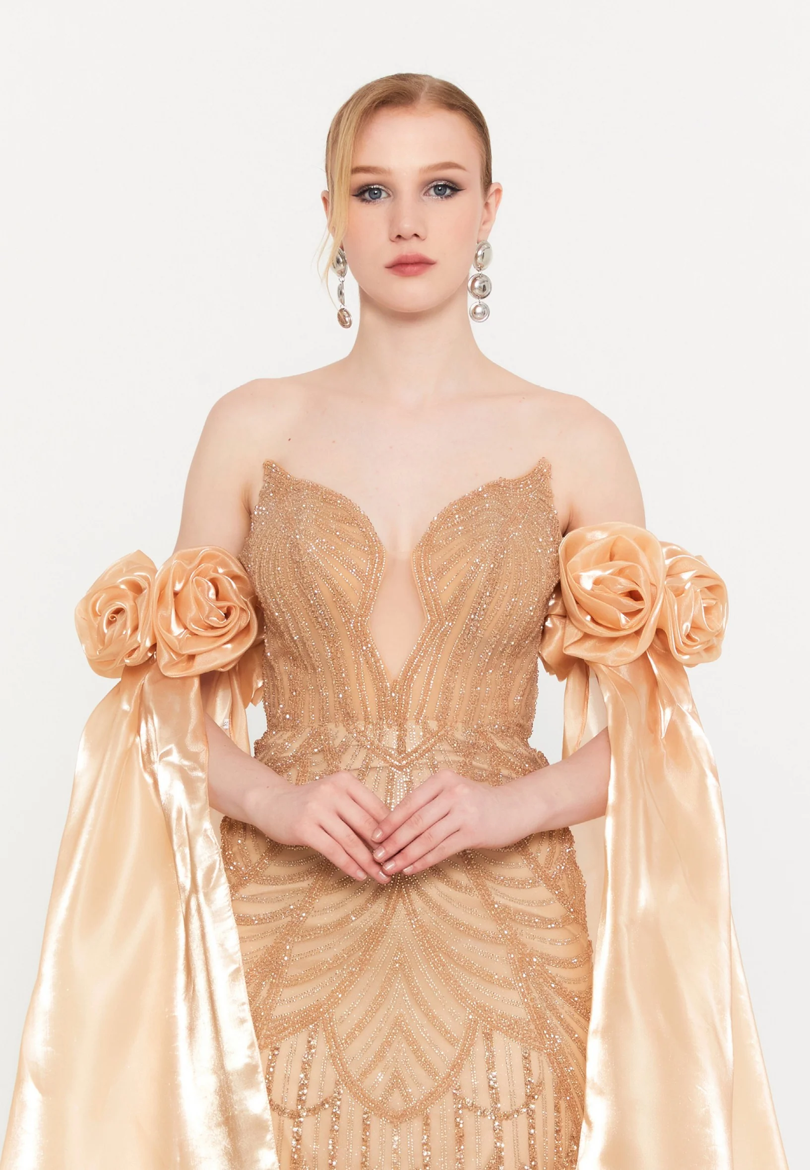 Off Shoulder Maxi Tulle Mermaid Regular Prom Dress mtc30122 - Image 12
