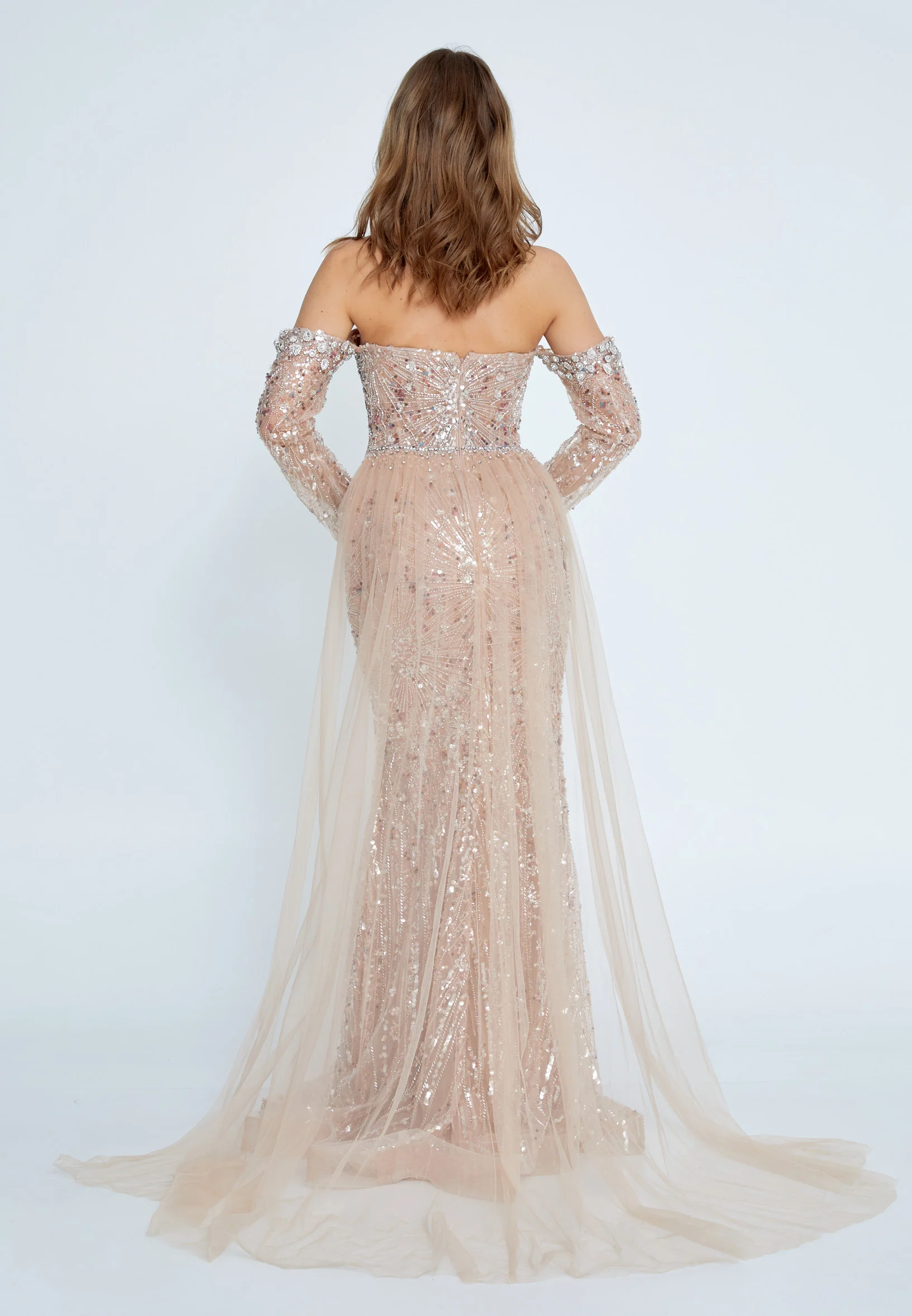 Off Shoulder Maxi Tulle Mermaid Regular Prom Dress mti1007 - Image 2