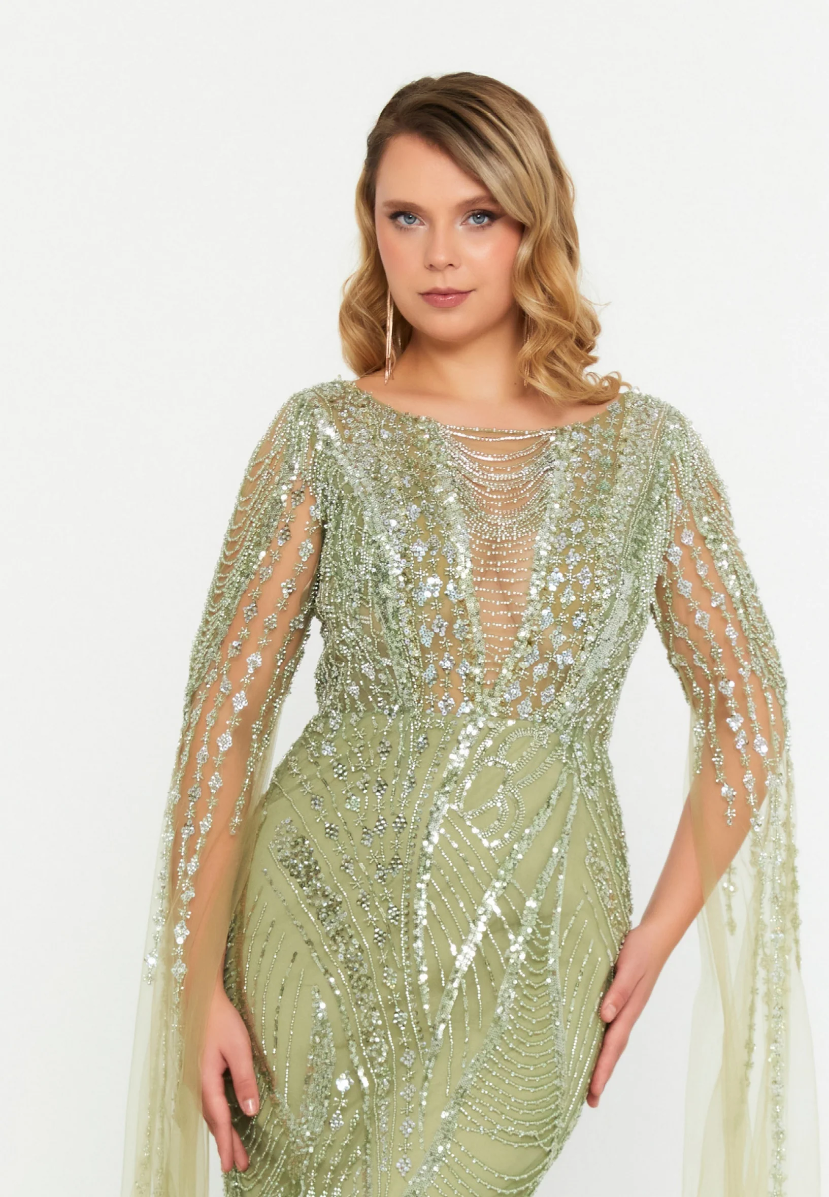Off Shoulder Maxi Tulle Mermaid Regular Prom Dress mti1072 - Image 8