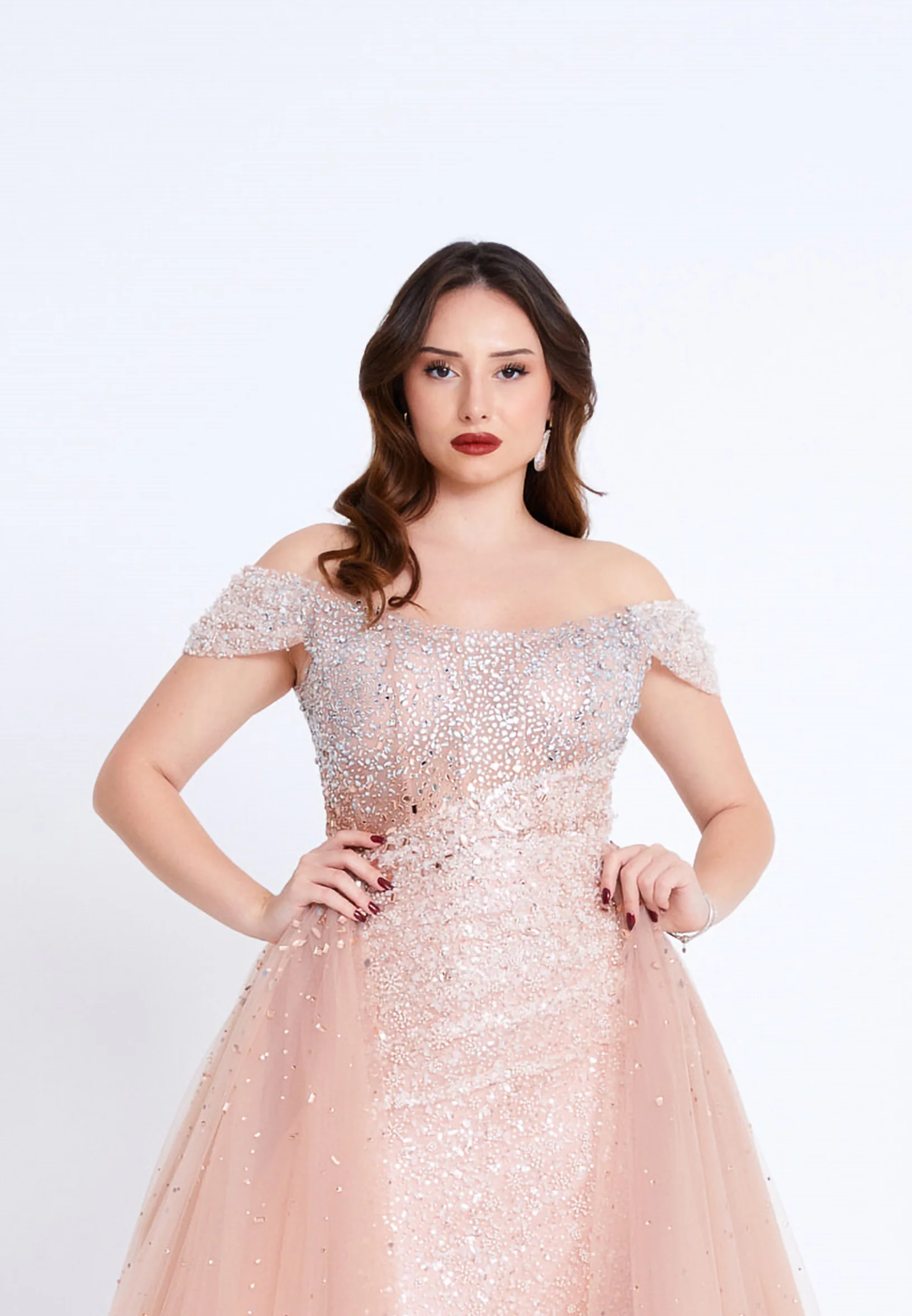 Off Shoulder Maxi Tulle Mermaid Regular Prom Dress mti80104 - Image 8