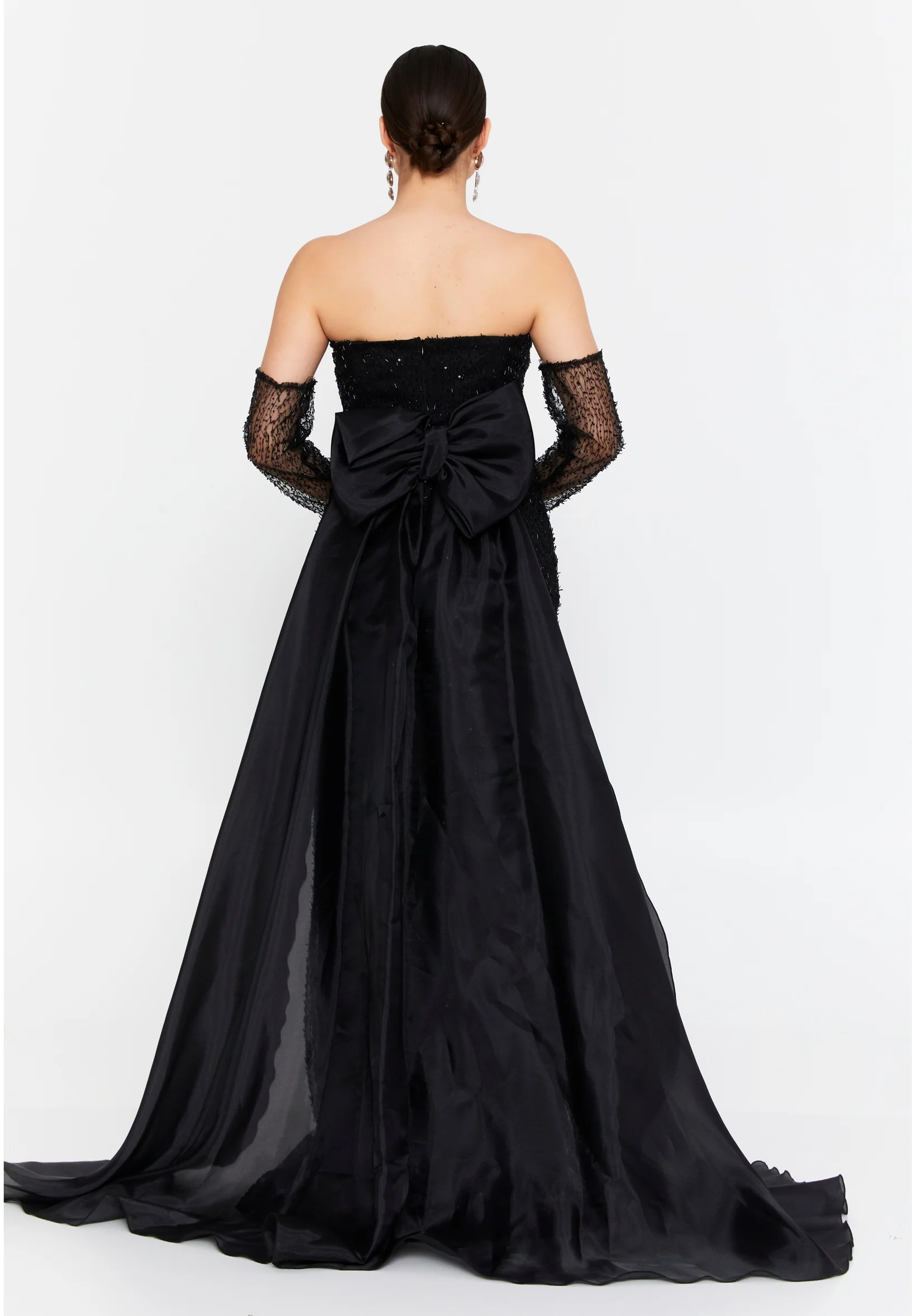 Off Shoulder Maxi Tulle Mermaid Regular Wedding Guest Dress aln1866 - Image 2
