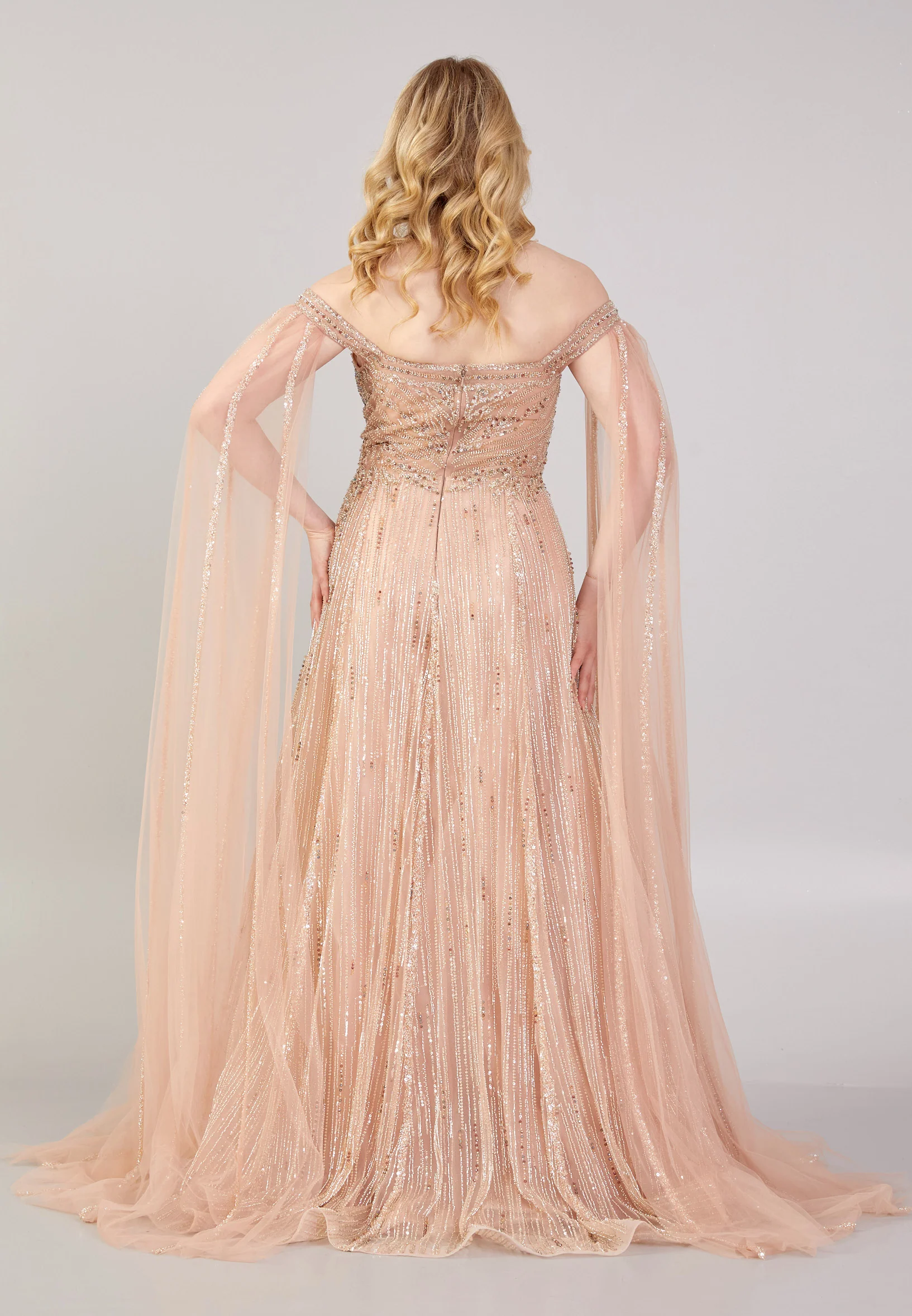 Off Shoulder Maxi Tulle Mermaid Regular Wedding Guest Dress mti030108 - Image 10
