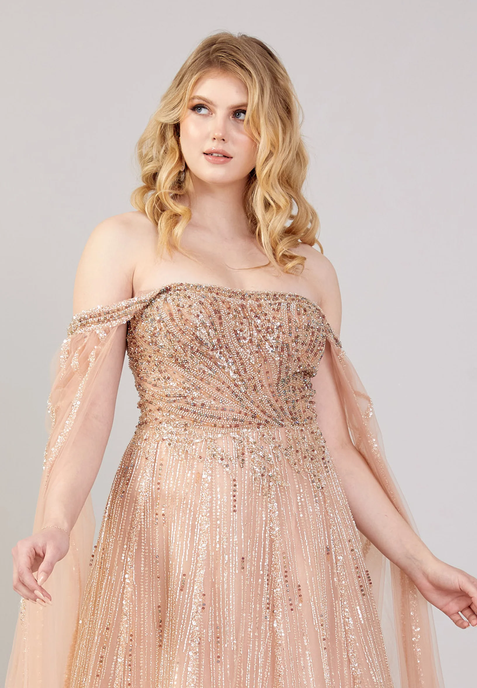 Off Shoulder Maxi Tulle Mermaid Regular Wedding Guest Dress mti030108 - Image 12
