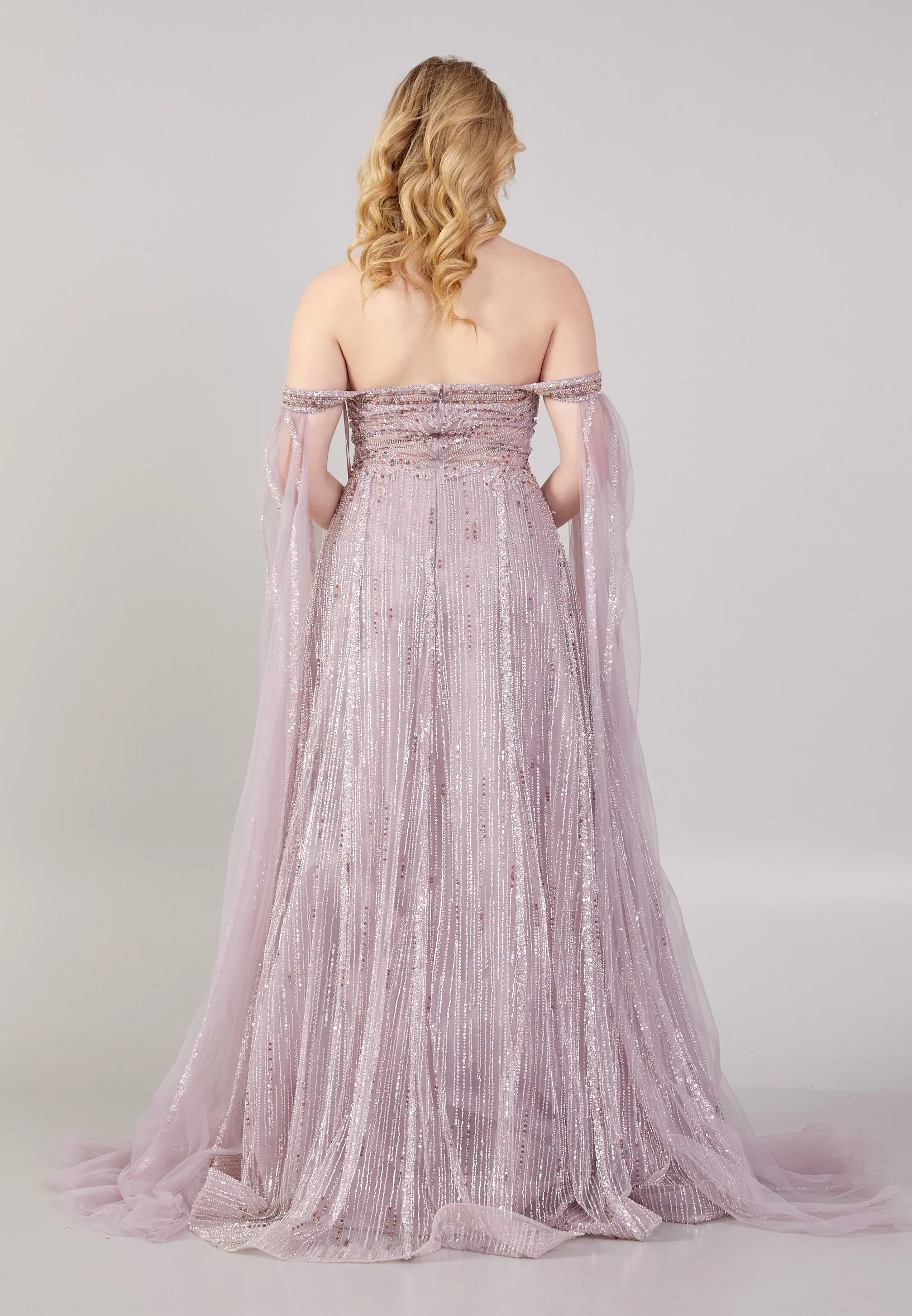 Off Shoulder Maxi Tulle Mermaid Regular Wedding Guest Dress mti030108 - Image 6