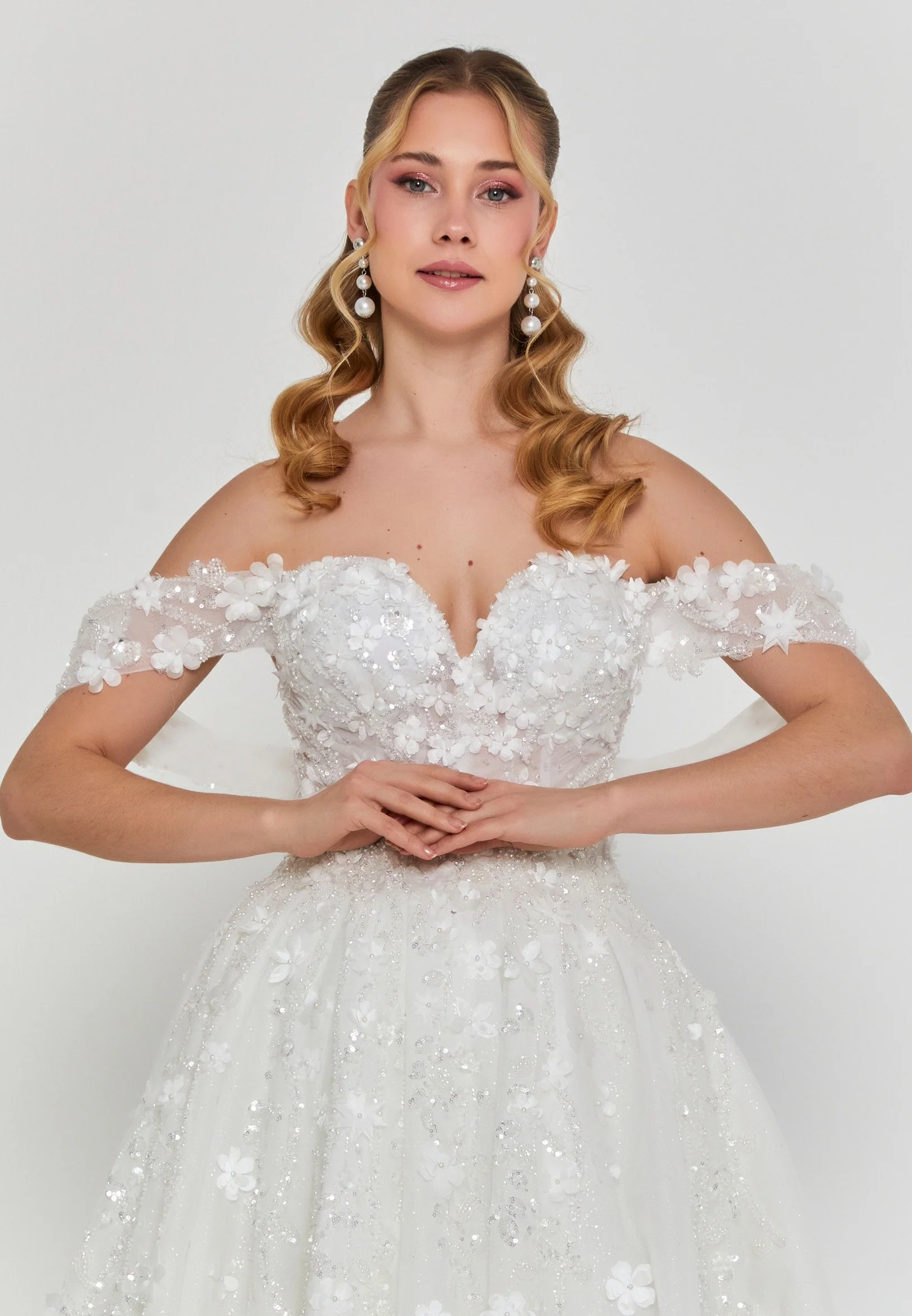 Off Shoulder Maxi Tulle Regular Wedding Dress abb25005 - Image 7