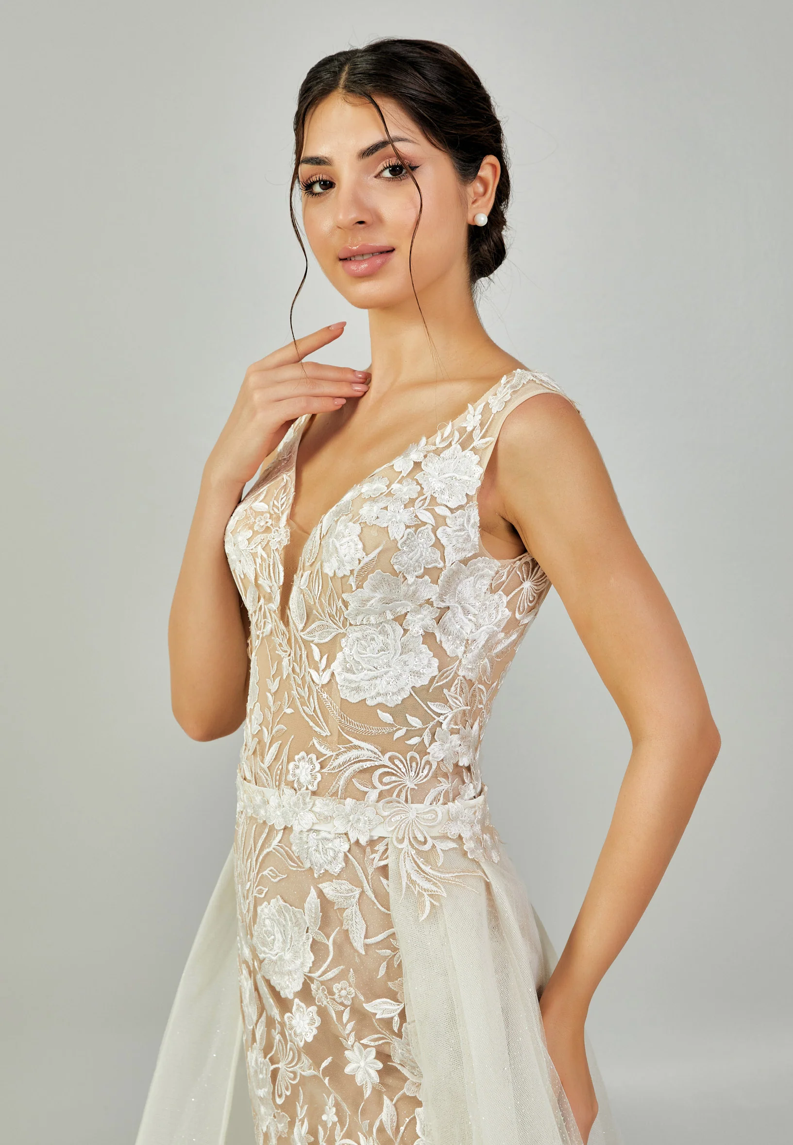 Off Shoulder Maxi Tulle Regular Wedding Dress blv350191 - Image 2
