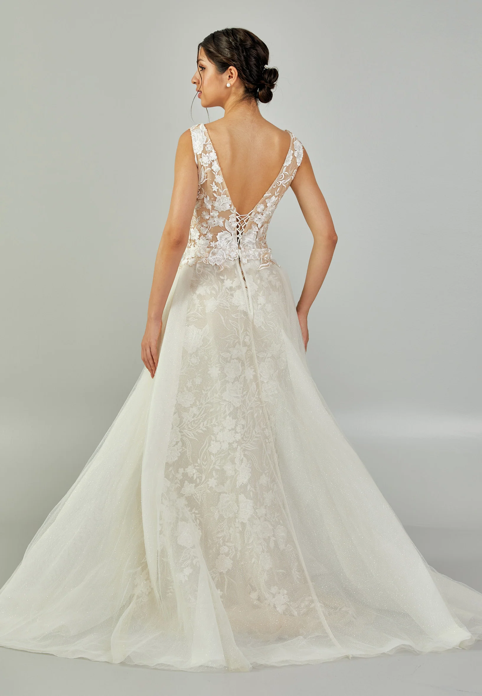 Off Shoulder Maxi Tulle Regular Wedding Dress blv350191 - Image 5