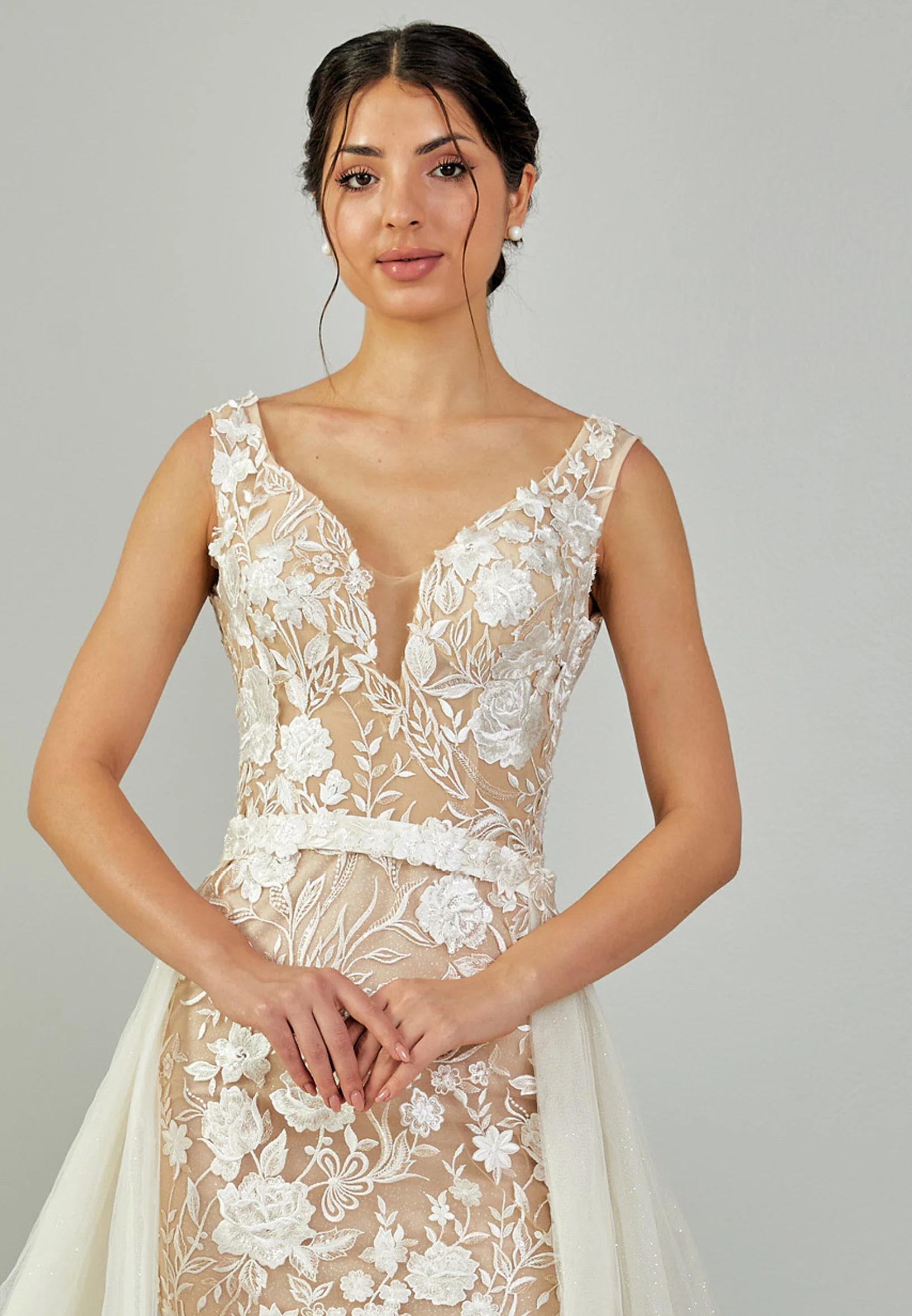 Off Shoulder Maxi Tulle Regular Wedding Dress blv350191 - Image 7