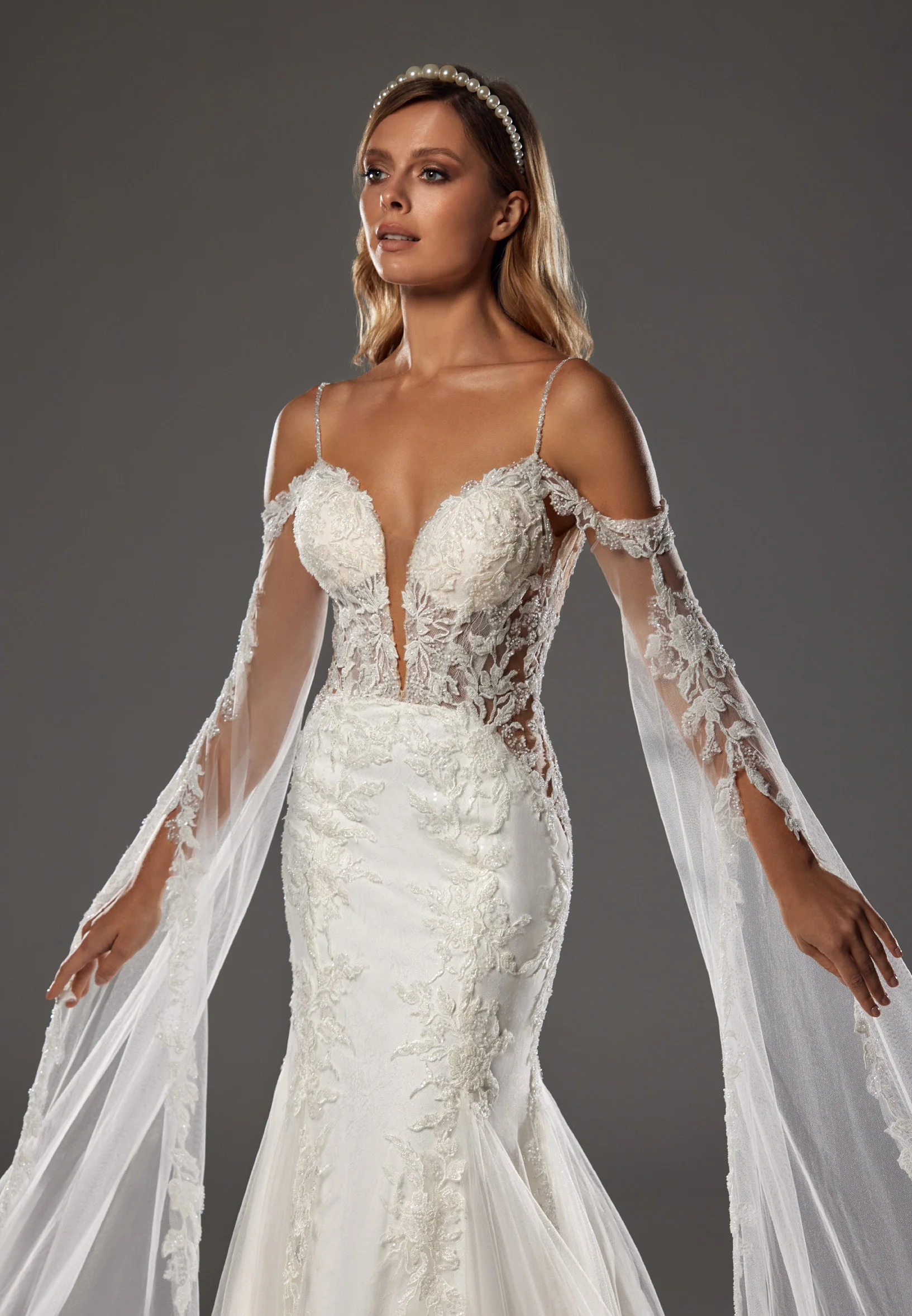 Off Shoulder Maxi Tulle Regular Wedding Dress bnc8002 - Image 12