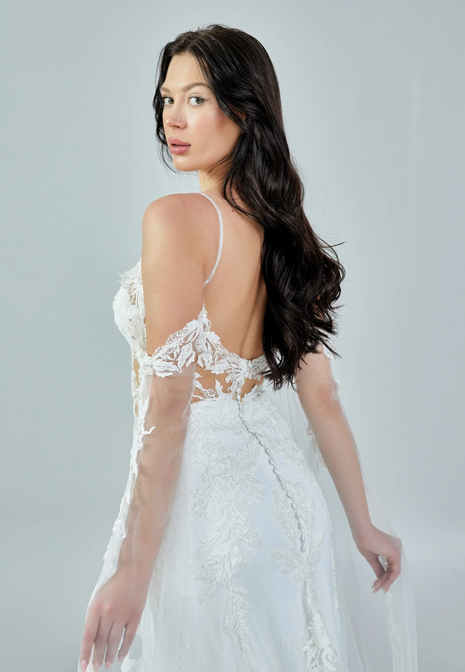 Off Shoulder Maxi Tulle Regular Wedding Dress bnc8002 - Image 3