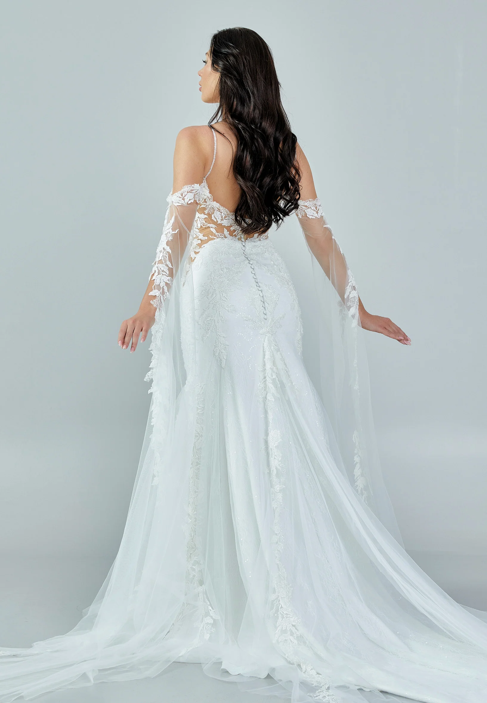 Off Shoulder Maxi Tulle Regular Wedding Dress bnc8002 - Image 5