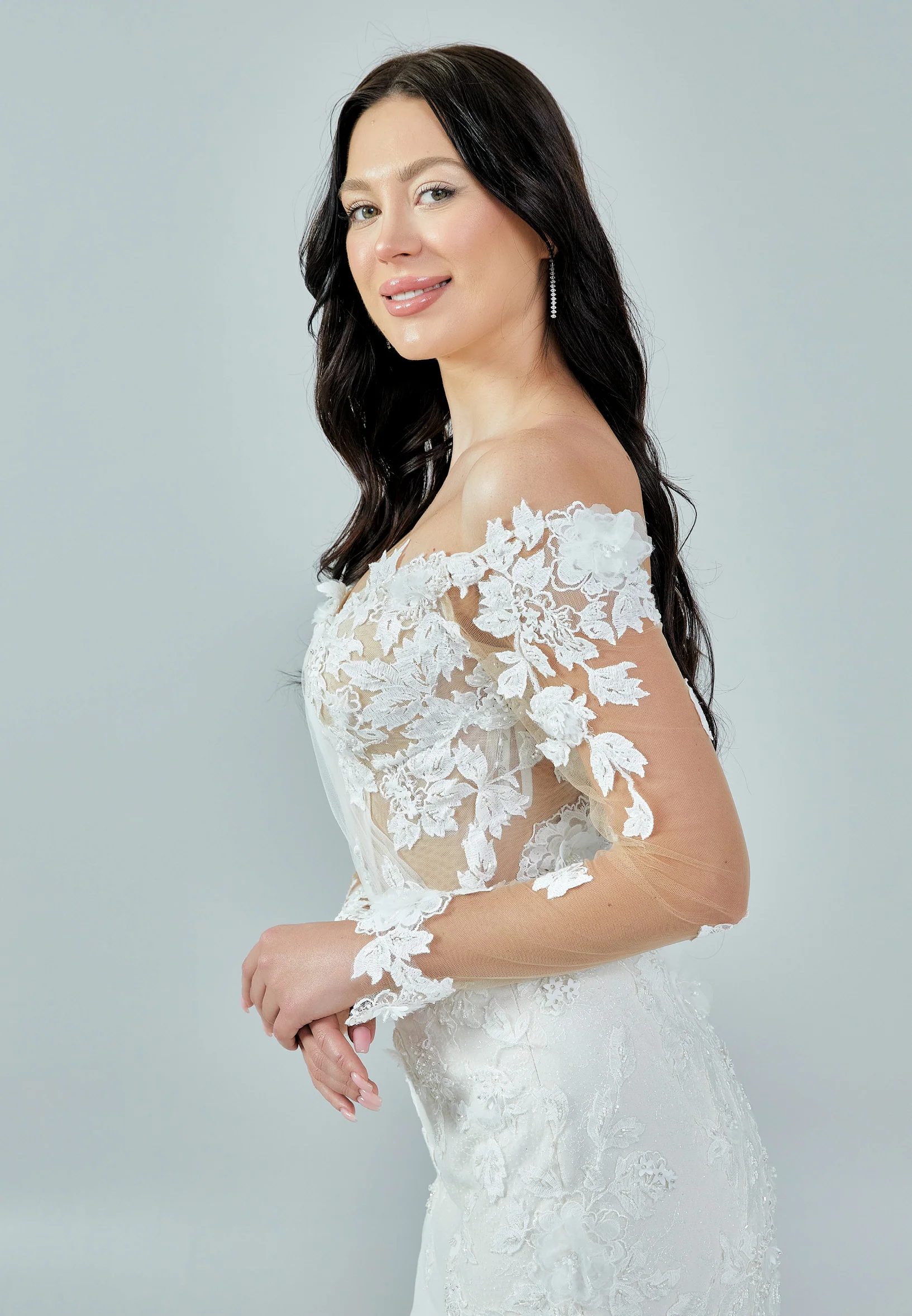 Off Shoulder Maxi Tulle Regular Wedding Dress bnc8110 - Image 2
