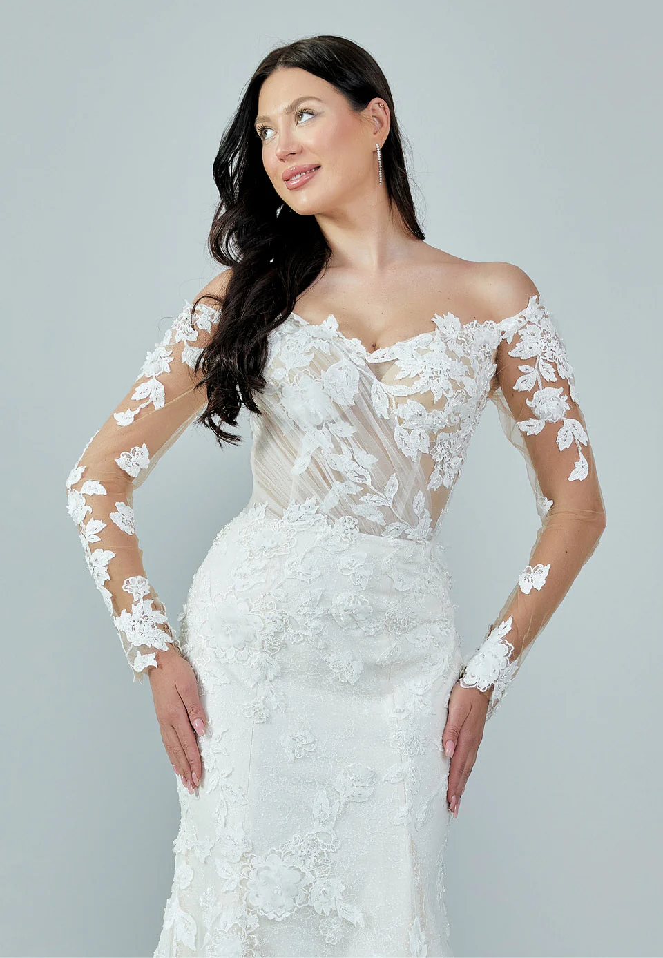 Off Shoulder Maxi Tulle Regular Wedding Dress bnc8110 - Image 7