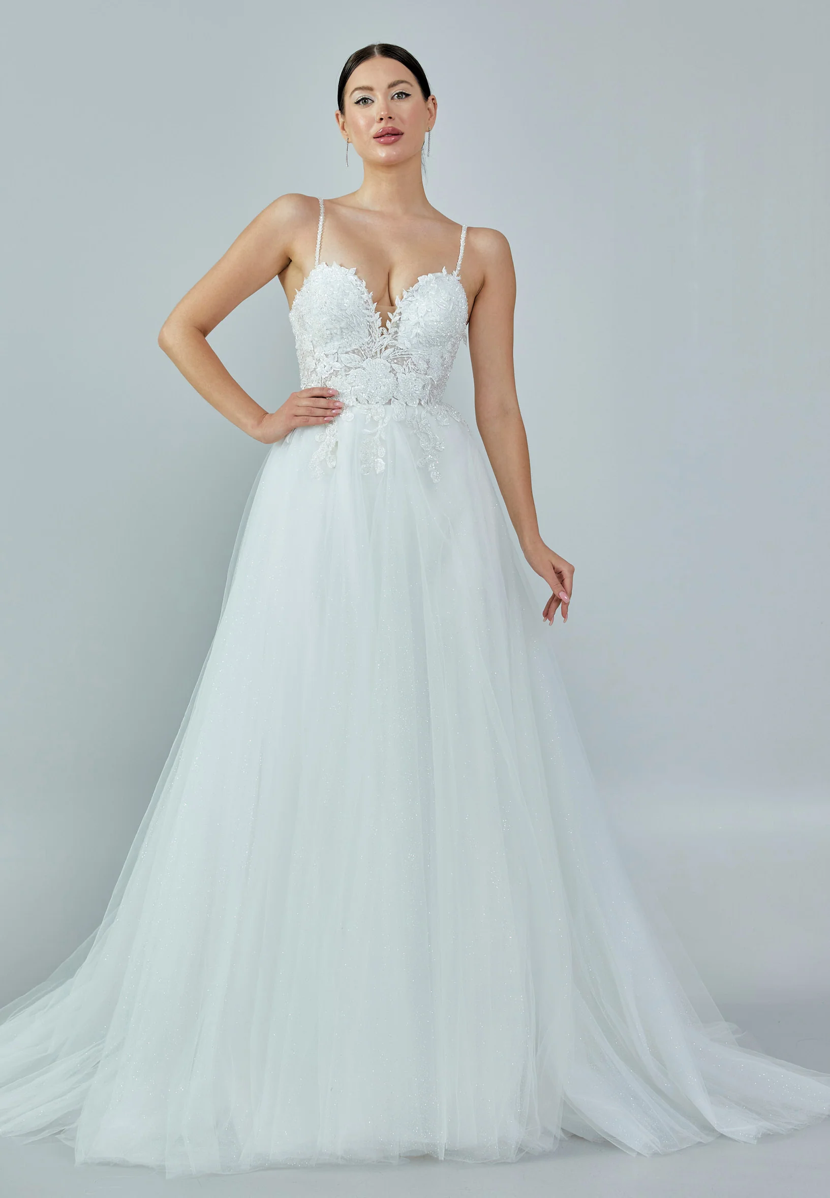 Off Shoulder Maxi Tulle Regular Wedding Dress nor328